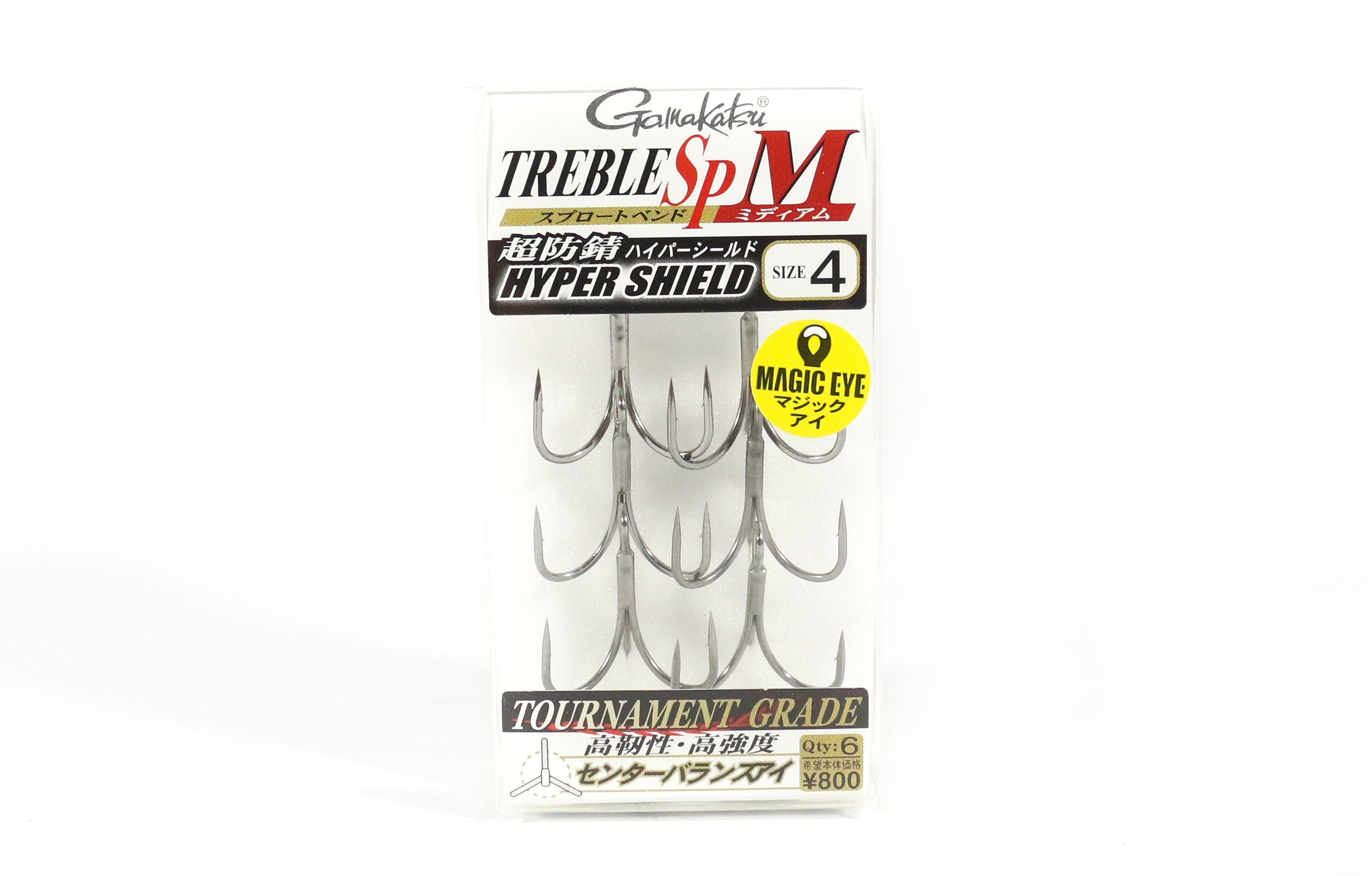 Gamakatsu 68448 Treble Hook SP M Hyper Shield Size 4 (4578)