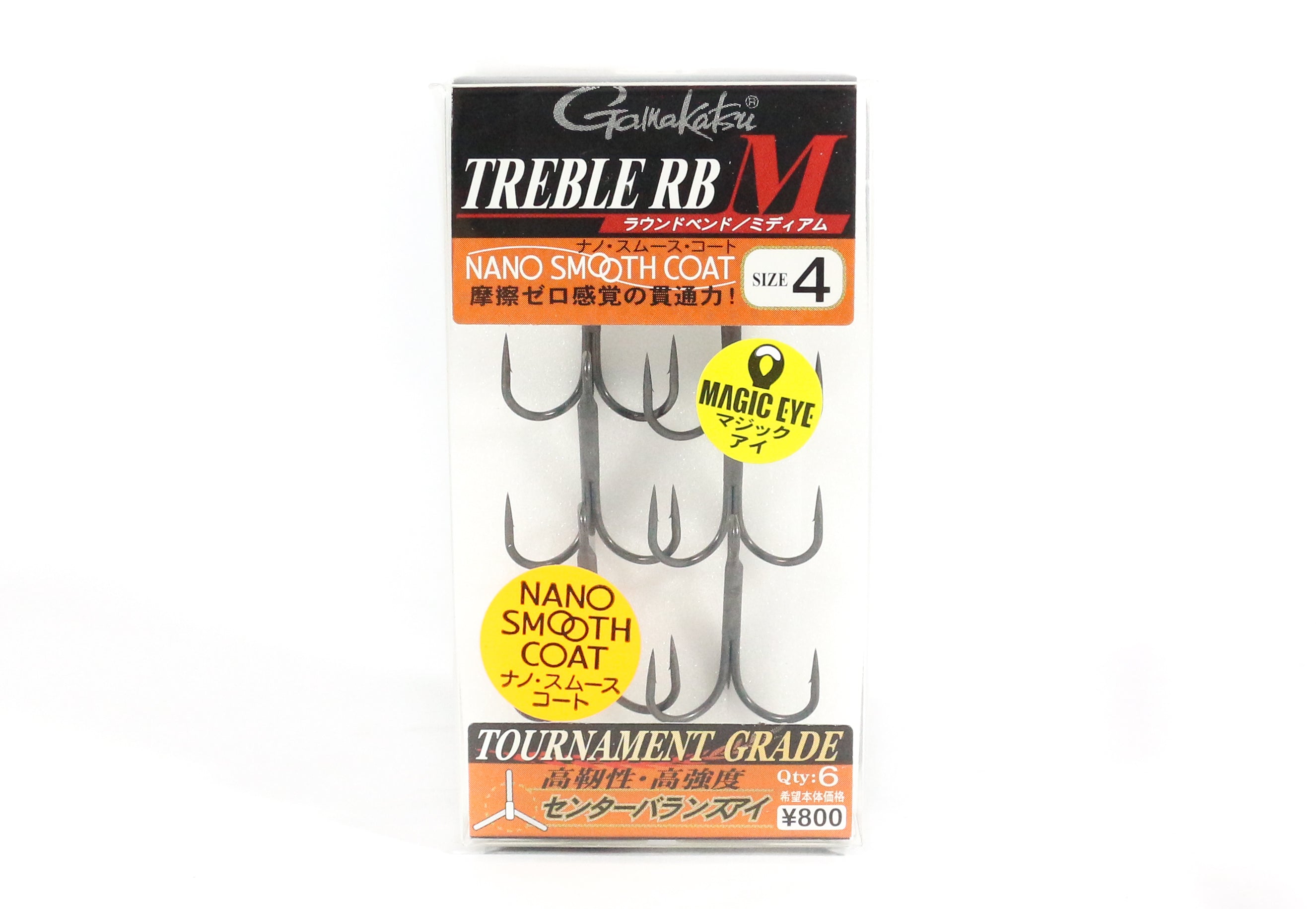 Gamakatsu 68449 Treble Hook RB M Nano Coat Size 4 (4677)