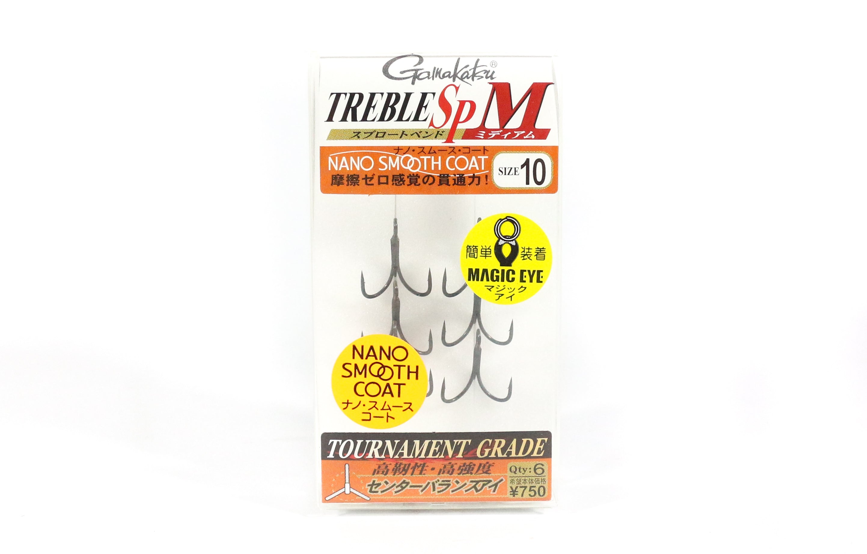 Gamakatsu 68450 Treble Hook SP M Nano Coat Size 10 (4714)