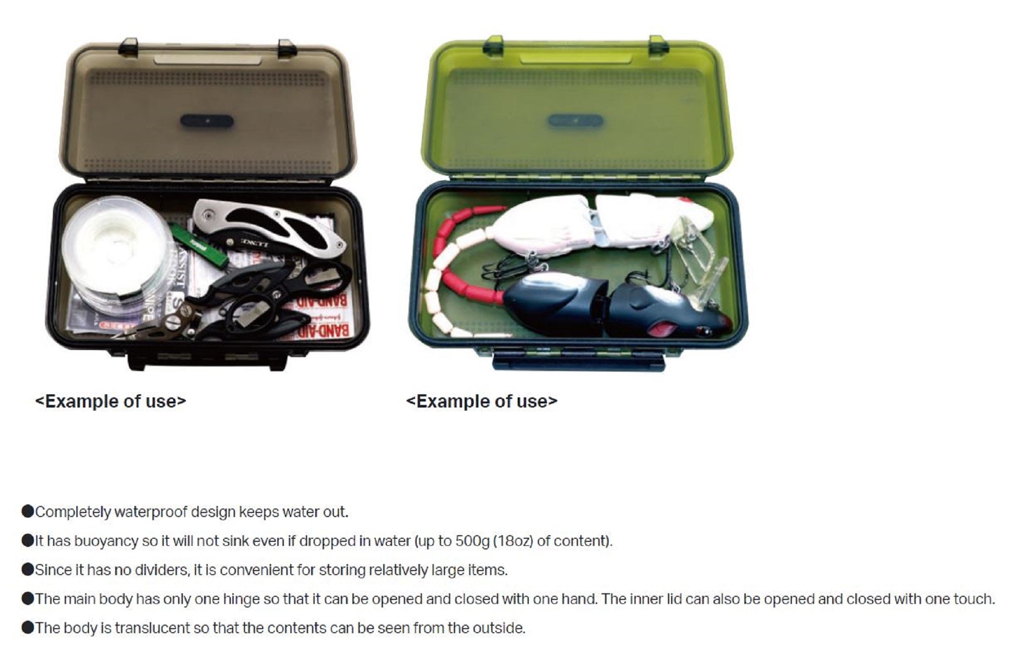 Gamakatsu LE501 Box Dump Stocker Clear Army Green 197 x 115 x 50 mm (5644)