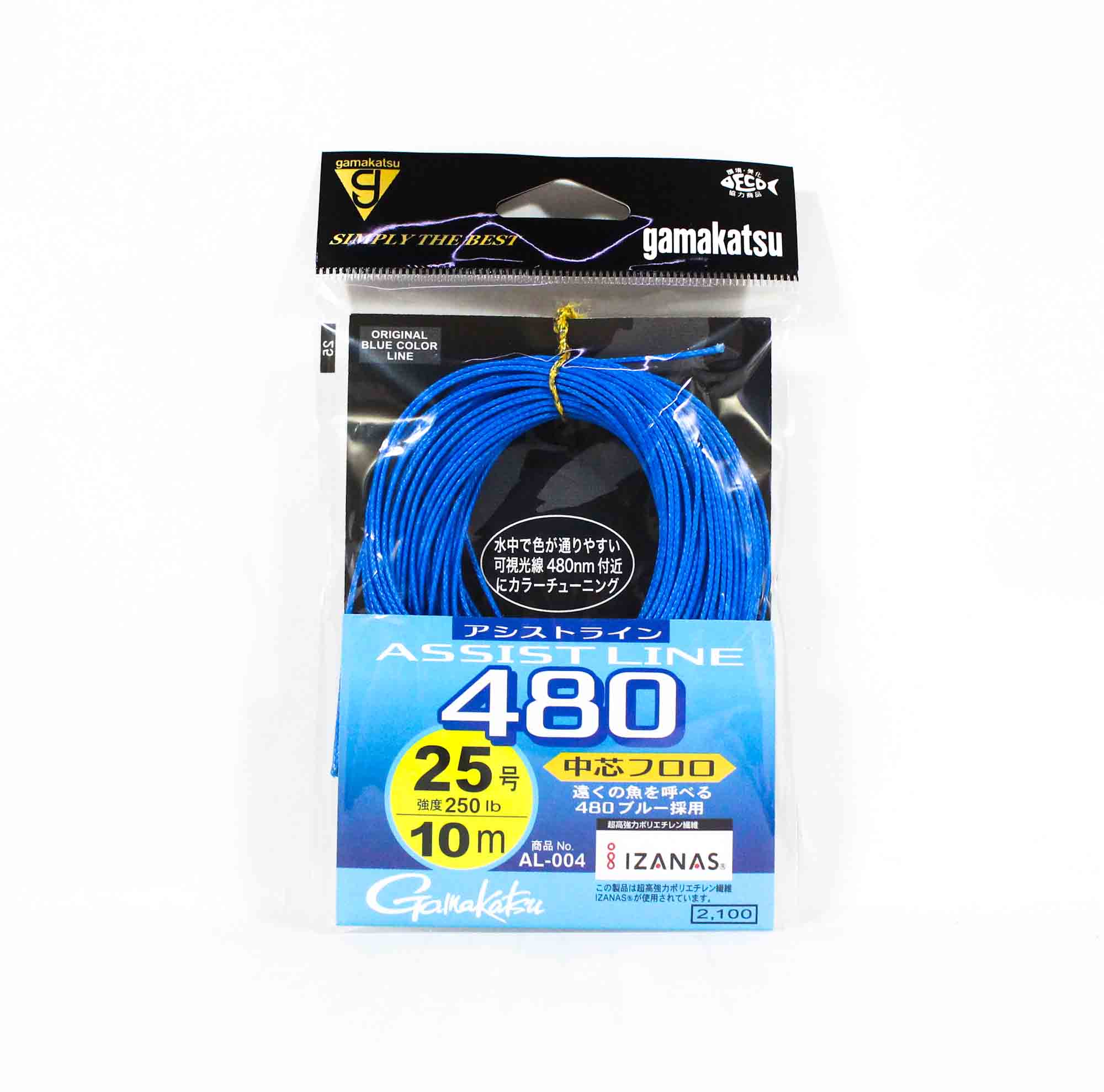 Gamakatsu 19305 AL004 Assist Line 480 Fluoro Core 10m Size 25 250lb (8616)