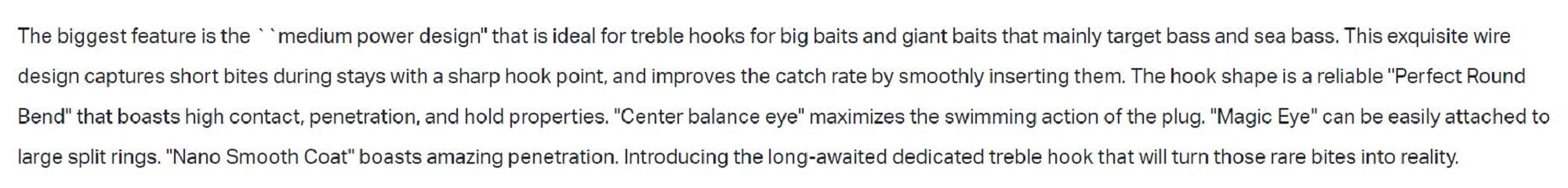 Gamakatsu Treble Hook RB Big Bait SP Size 1/0 (4920)