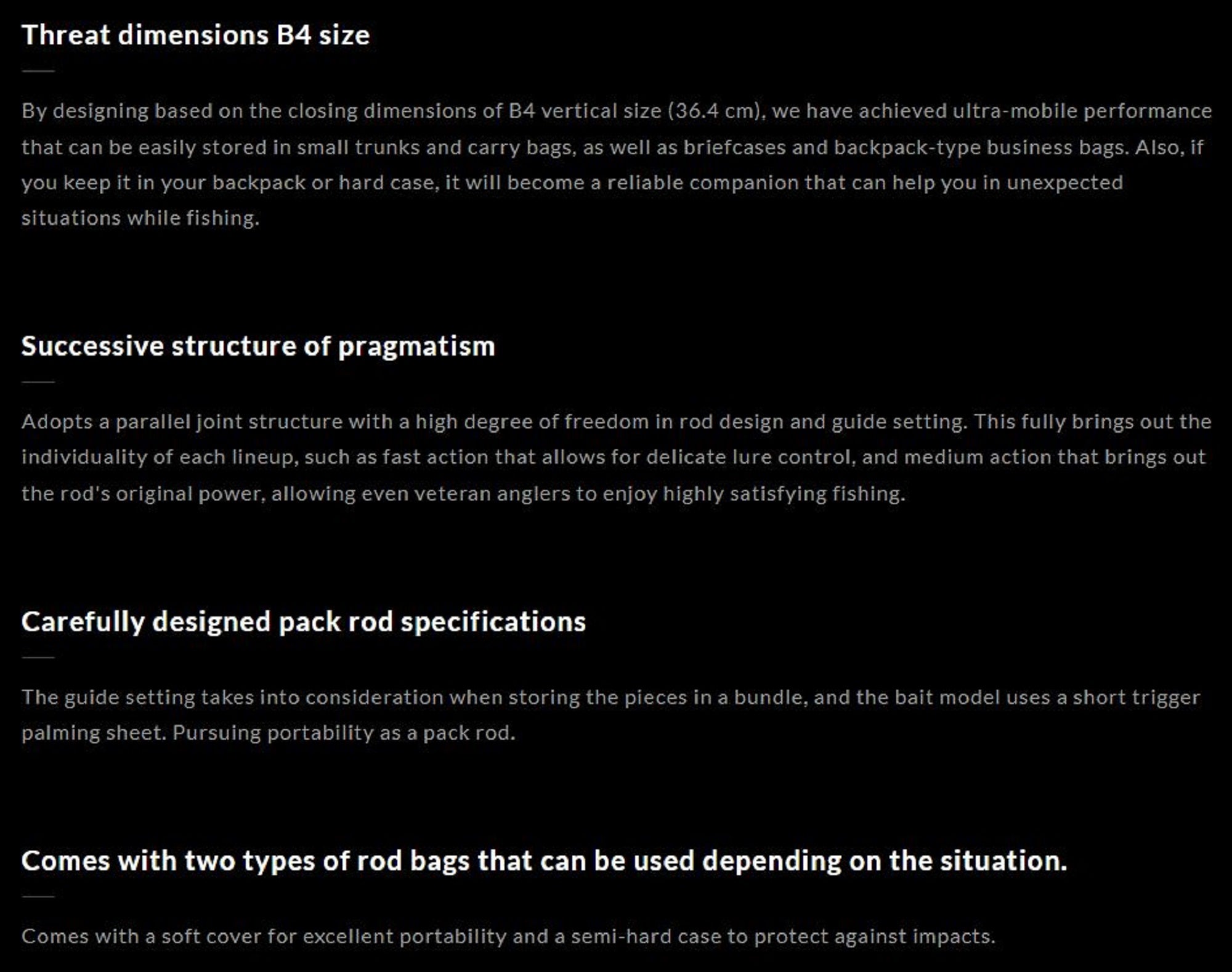 Gamakatsu Rod Baitcast Luxxe Packstyle B4 B610M 6.10F 7 Section (4082)