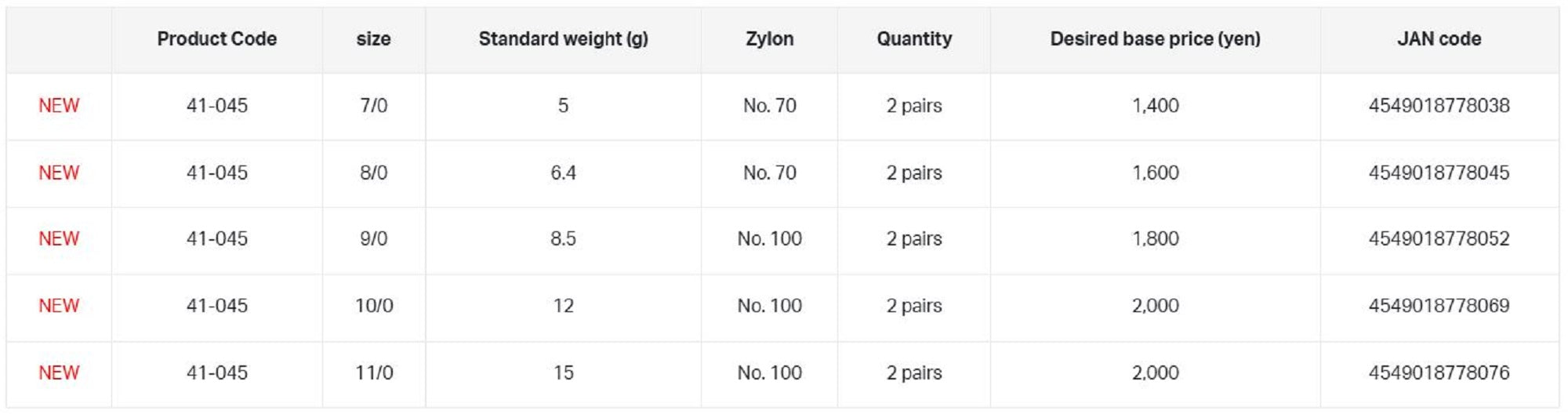 Gamakatsu 41045 Plugging Single World Recorder Size 8/0 (8045)