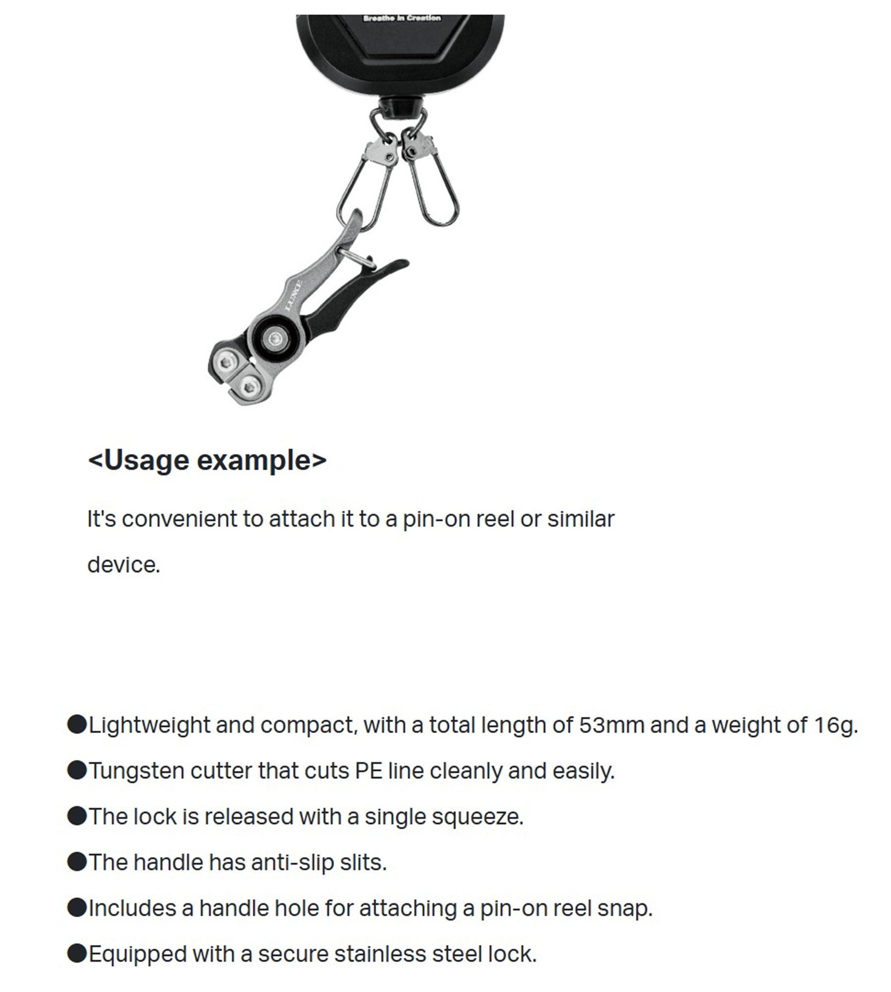 Gamakatsu LE146 Line Cutter Aluminum 53mm 16 grams Black Grey (2374)