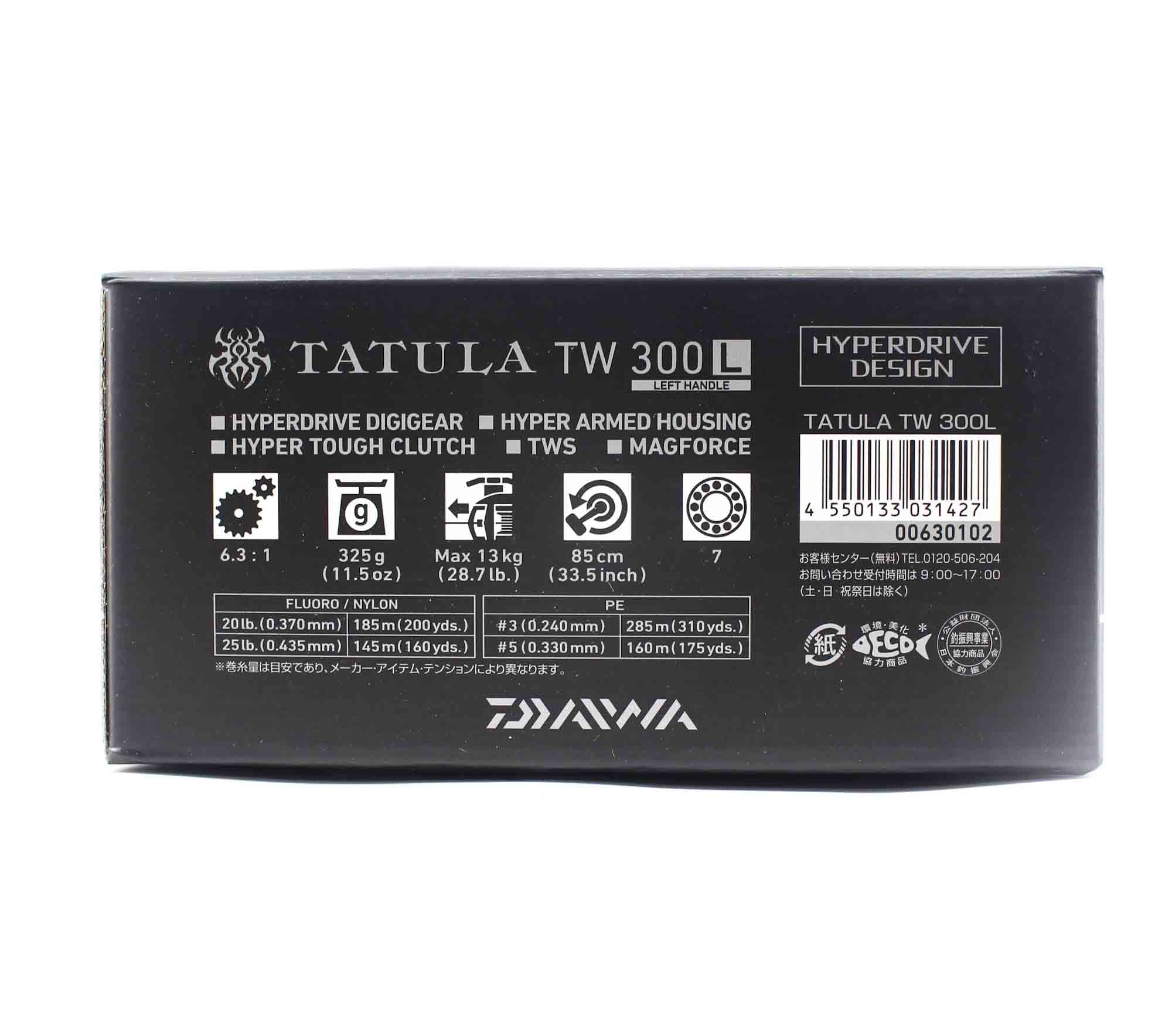 Daiwa Reel Baitcast 20 Tatula TW 300L Left Hand (1427)