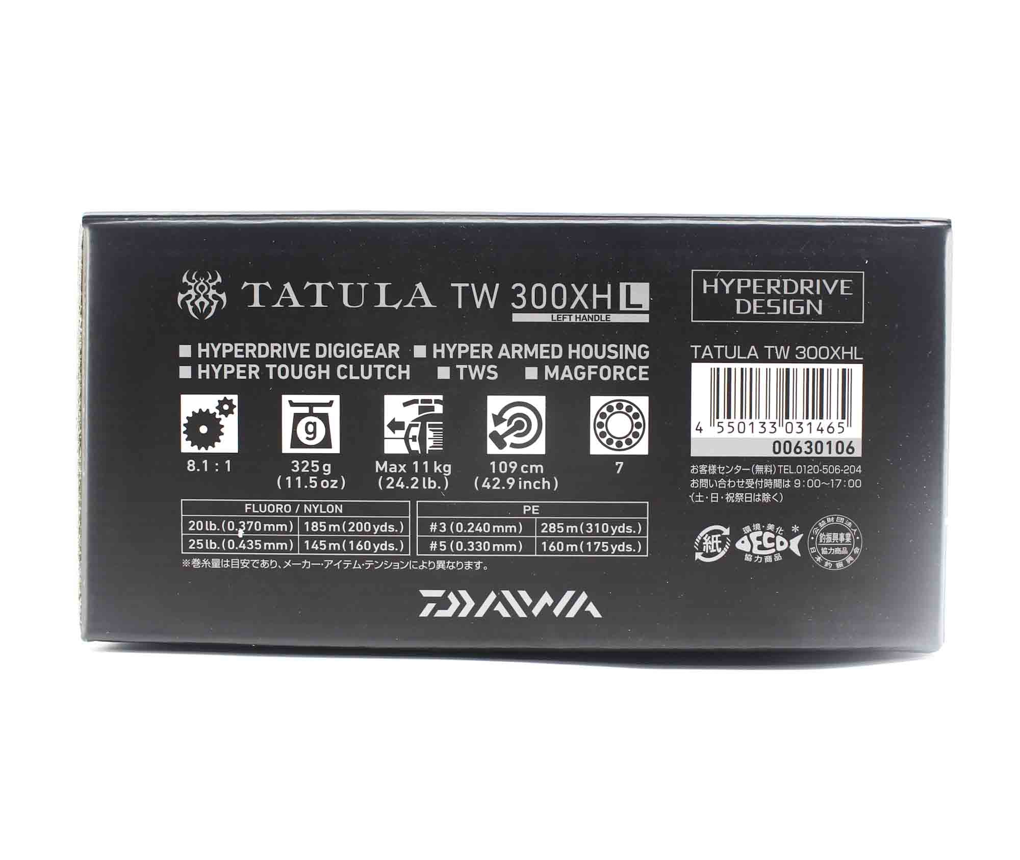 Daiwa Reel Baitcast 20 Tatula TW 300XHL Left Hand (1465)