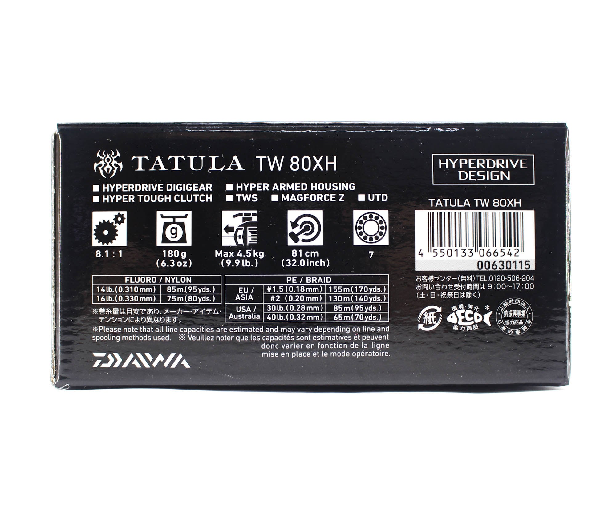 Sale Daiwa Reel Baitcast 22 Tatula TW 80XH Right Hand (6542)