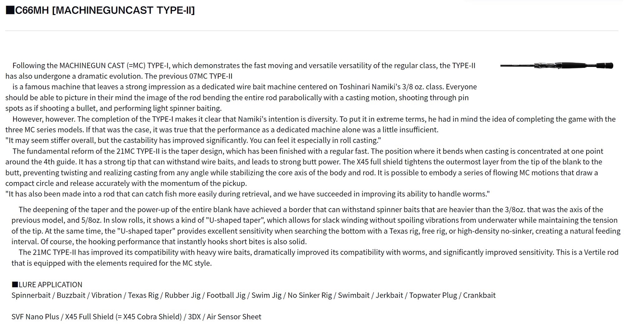 Daiwa Rod Baitcast Steez C66MH Machine Gun Cast Type II (6627)