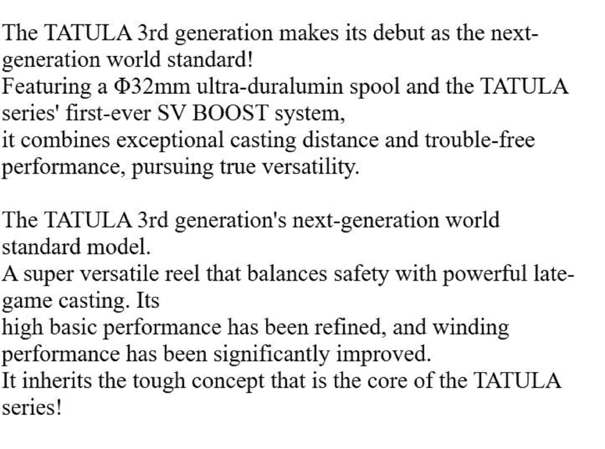 Daiwa Reel Baitcast 25 Tatula SV TW 100HL Left Hand (6608)