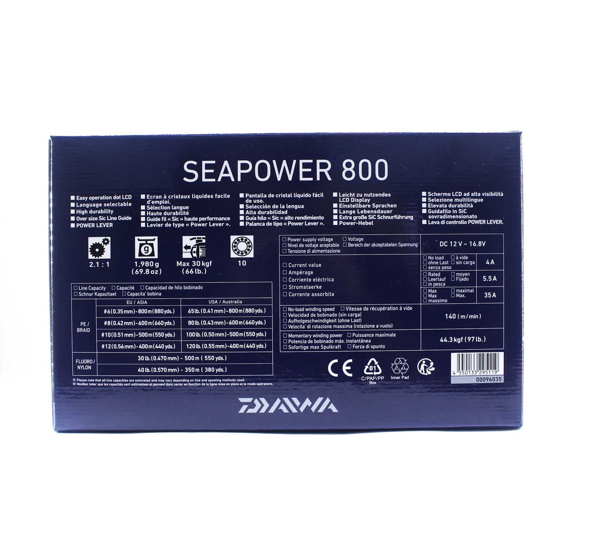 Daiwa Reel Baitcast 23 Sea Power 800 Electric Right Hand (5119)