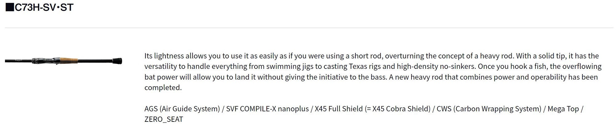 Daiwa Rod Baitcast Steez Real Control C73H-SV ST (5061)