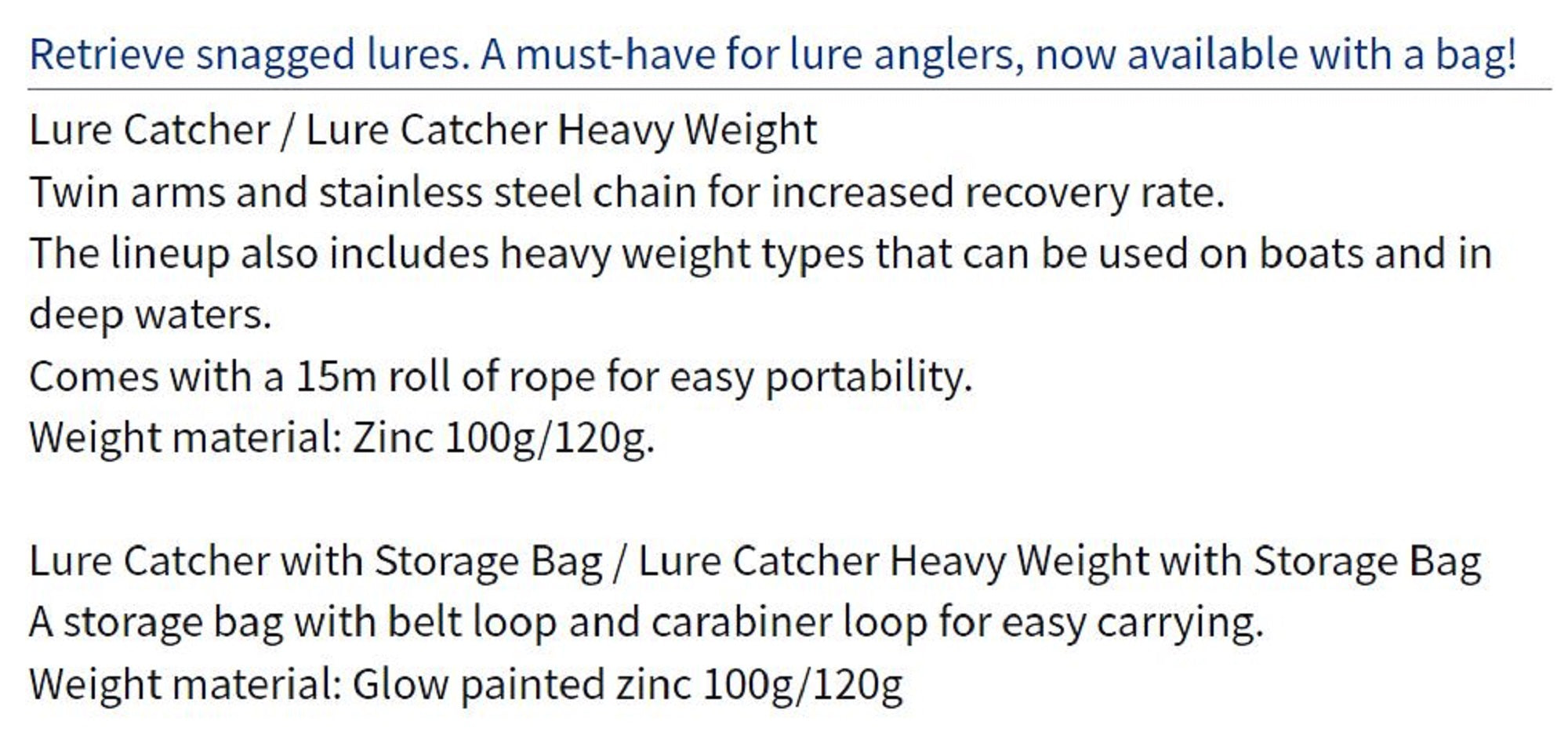 Daiwa Lure Retriever Catcher Standard 100 grams (6799)