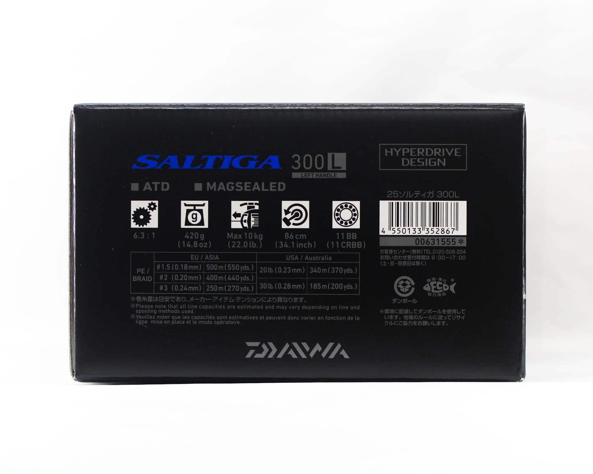 Daiwa Reel Baitcast 25 Saltiga 300L Left Hand (2867)