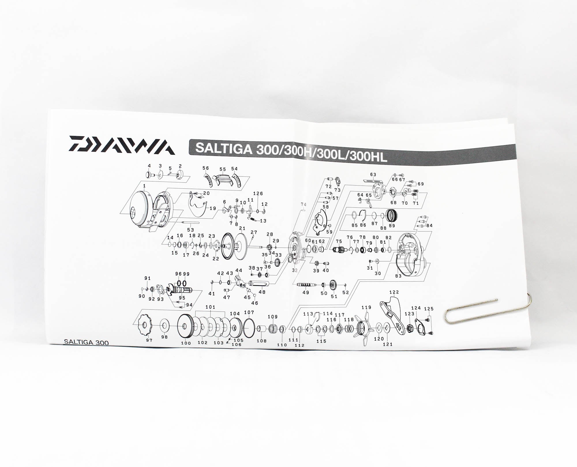 daiwa fishing reel diagram Daiwa Reel Baitcast 25 Saltiga 300HL Left Hand (2881)