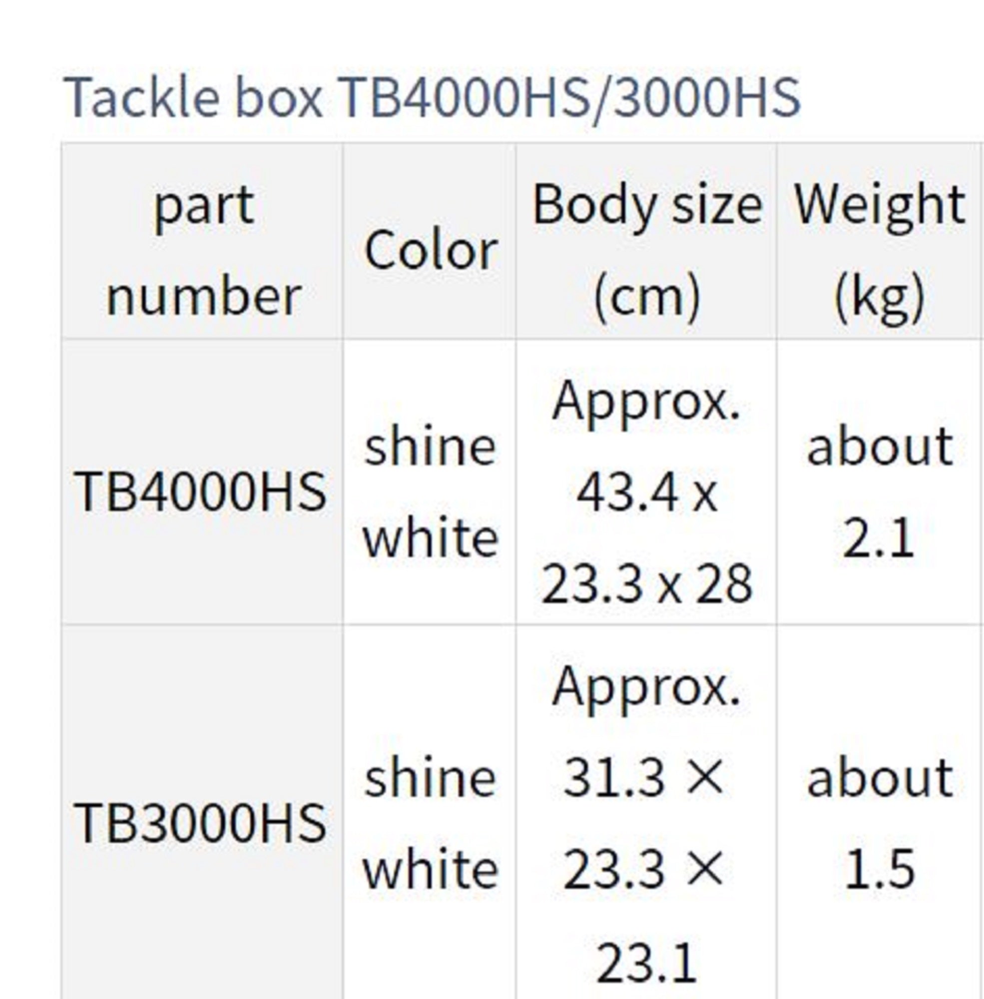Daiwa TB-4000HS Tackle Box 430 x 230 x 280 mm White (4984)
