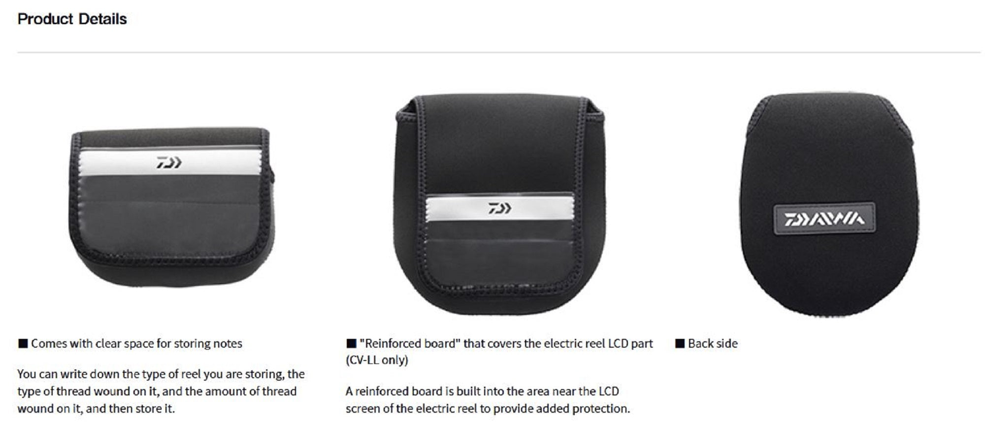 Daiwa Neo Reel Cover Spinning (B) SP-S 1000-2500 17 x 25 mm Black (3061)