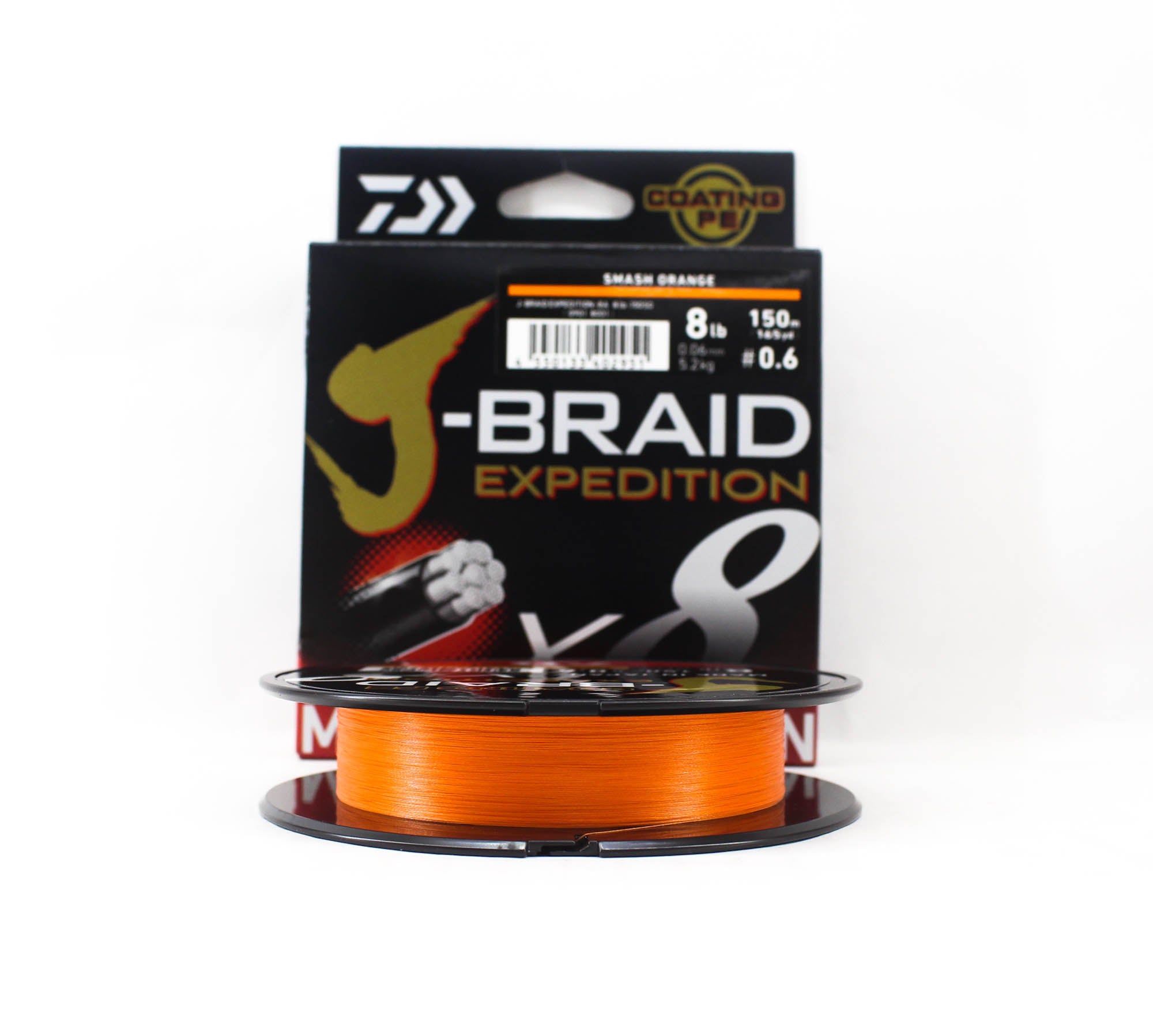 Daiwa P.E Line J Braid Expedition X8 150m 8lb Smash Orange (2951)