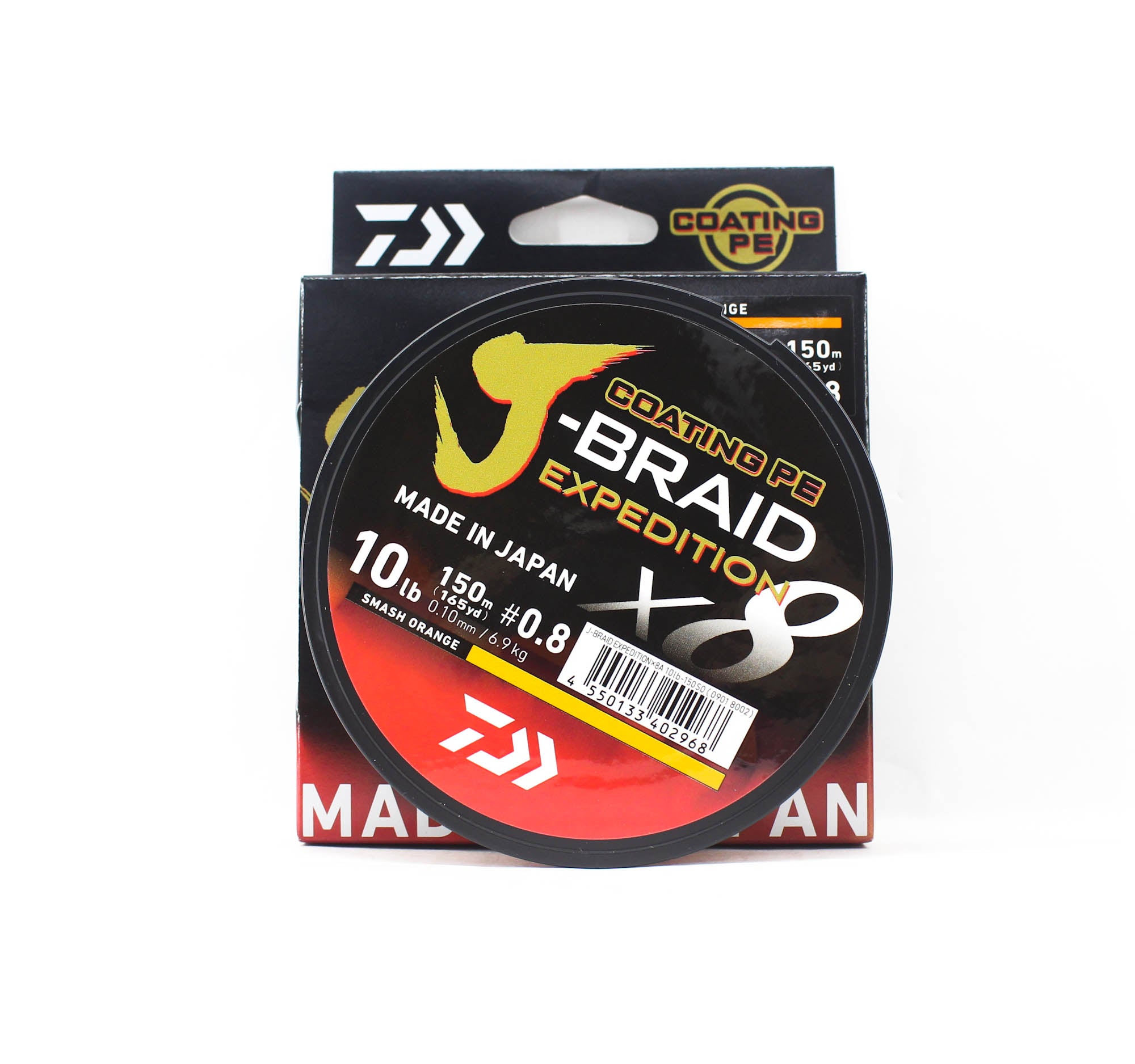 Daiwa P.E Line J Braid Expedition X8 150m 10lb Smash Orange (2968)