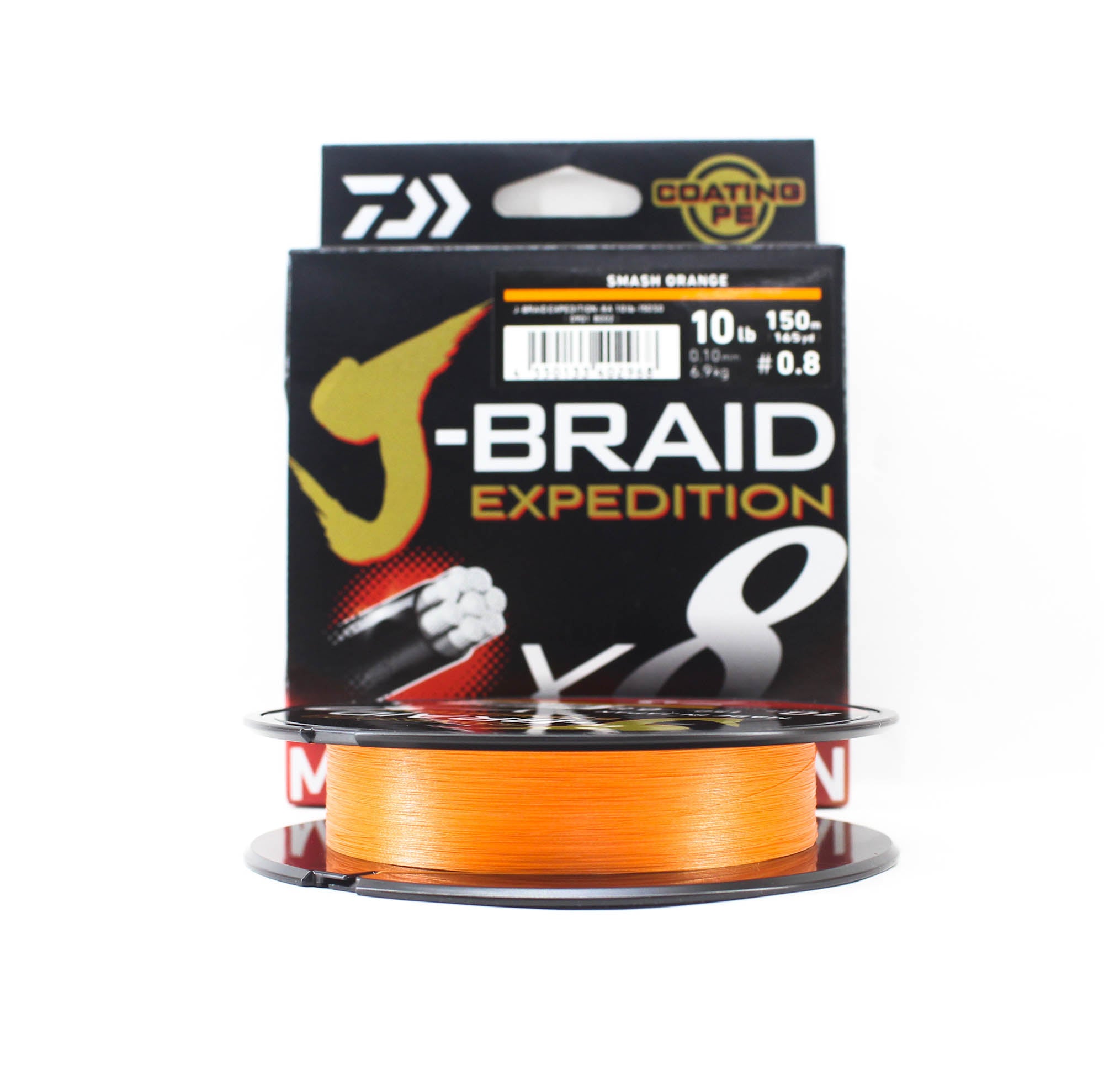 Daiwa P.E Line J Braid Expedition X8 150m 10lb Smash Orange (2968)