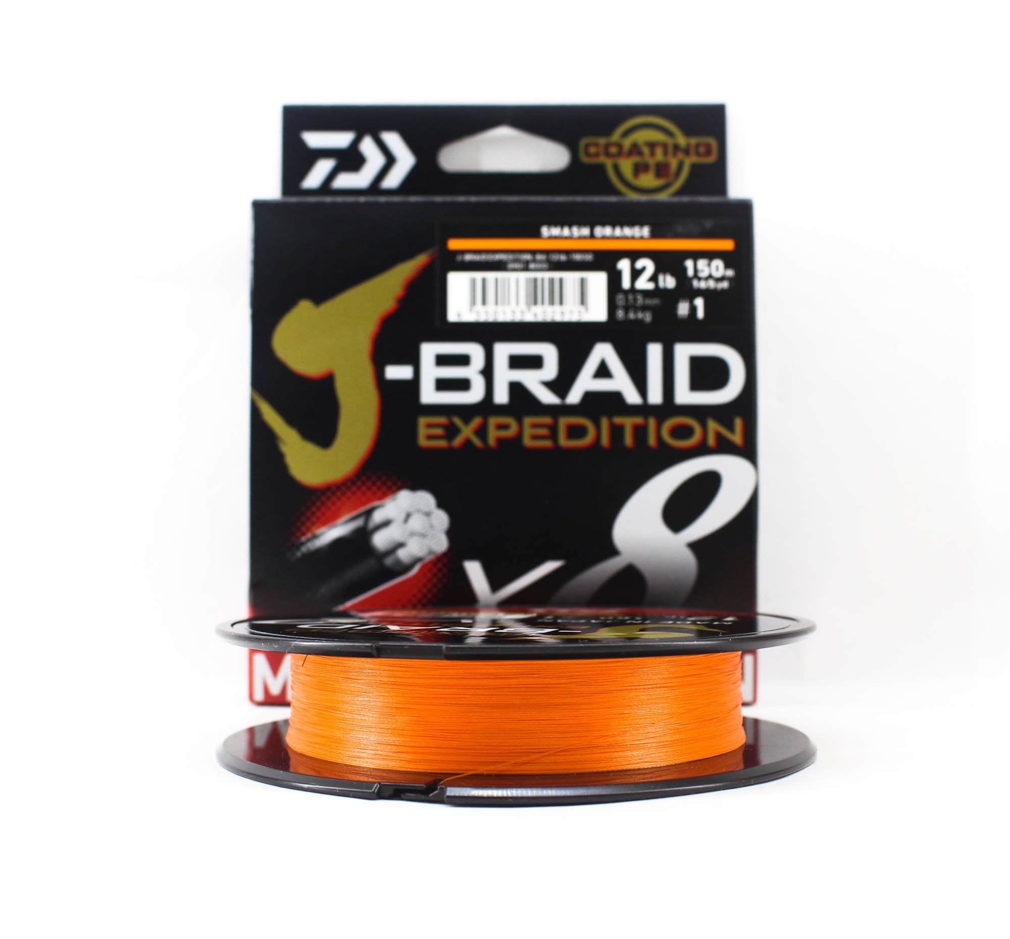 Daiwa P.E Line J Braid Expedition X8 150m 12lb Smash Orange (2975)