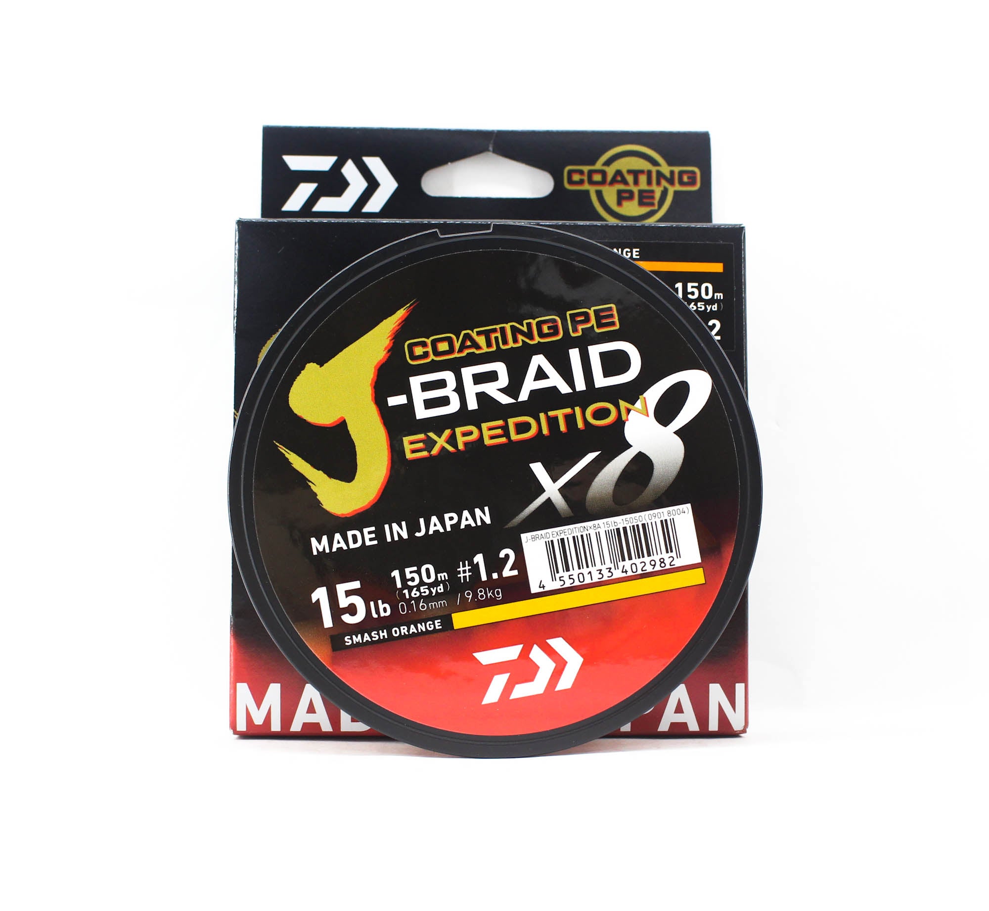 Daiwa P.E Line J Braid Expedition X8 150m 15lb Smash Orange (2982)