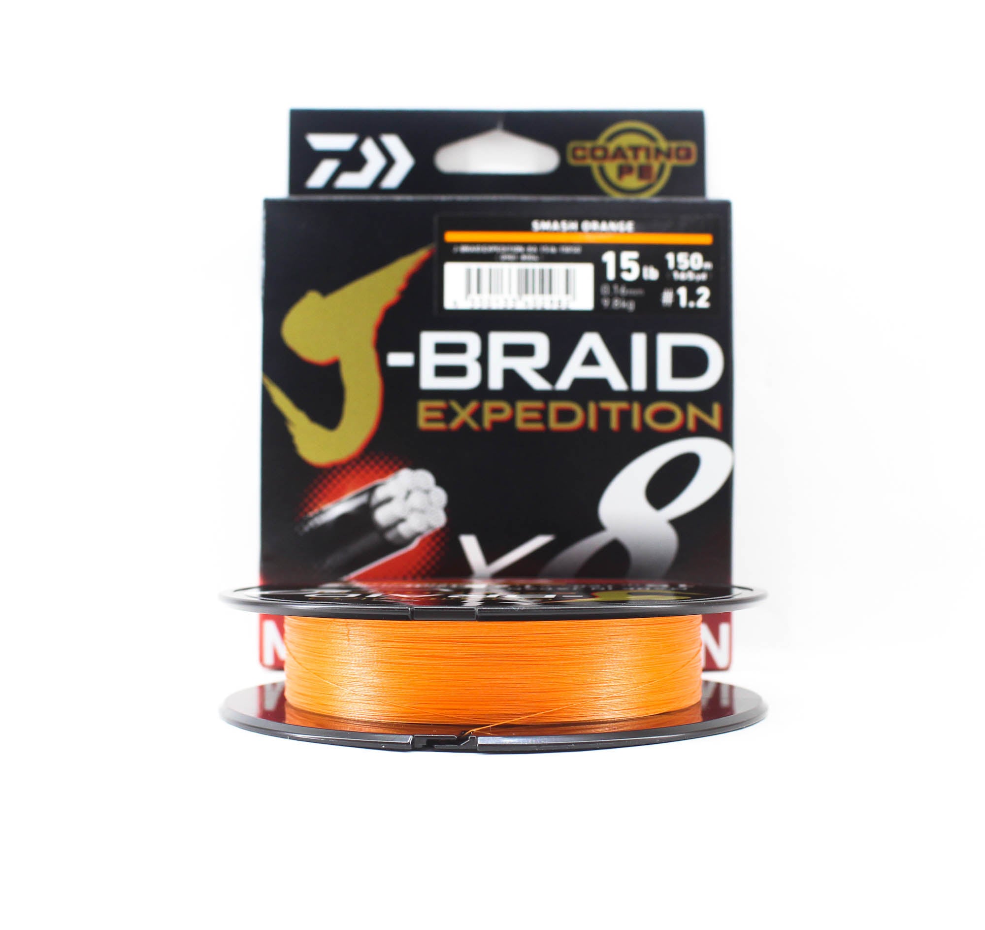 Daiwa P.E Line J Braid Expedition X8 150m 15lb Smash Orange (2982)