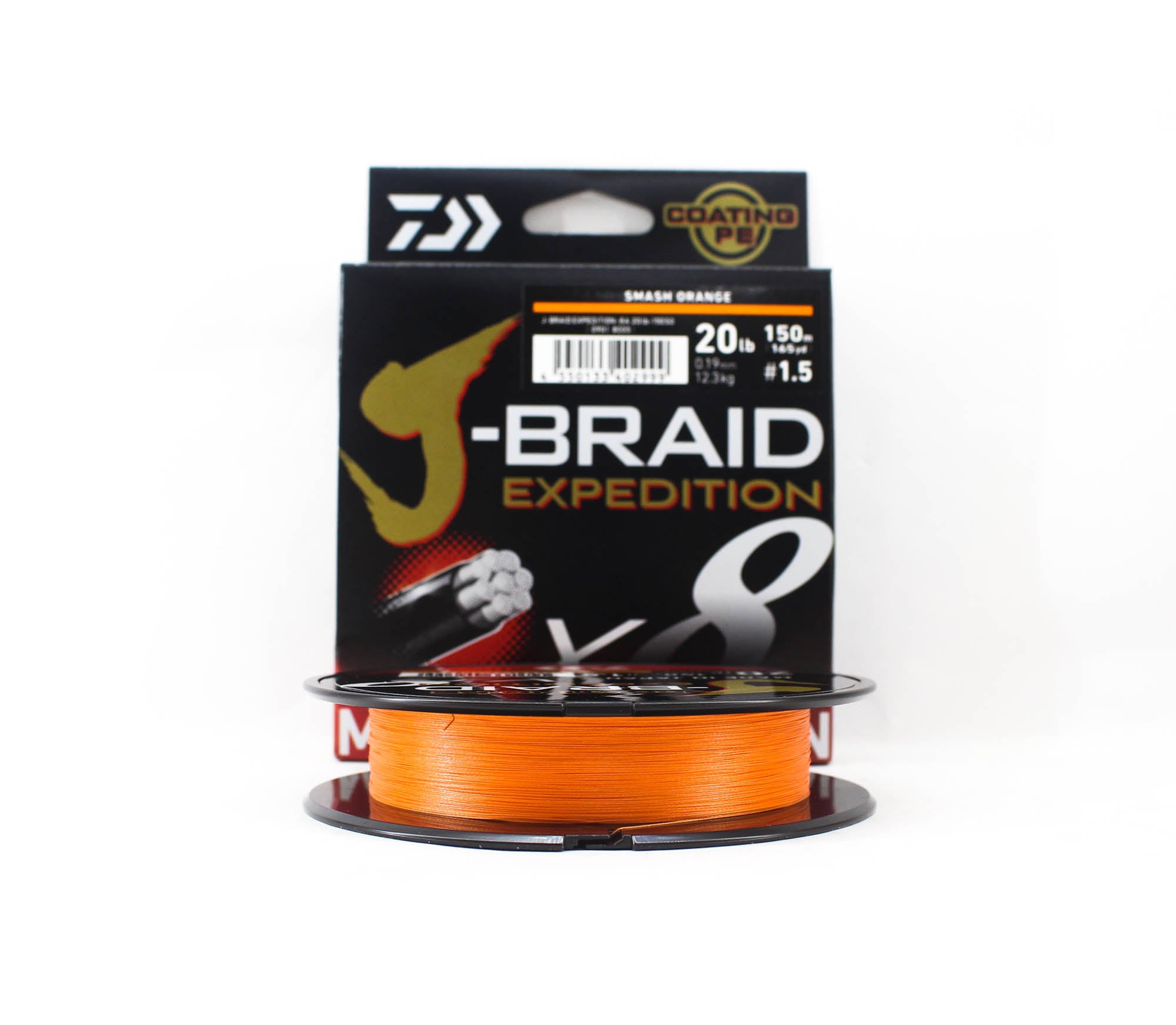 Daiwa P.E Line J Braid Expedition X8 150m 20lb Smash Orange (2999)