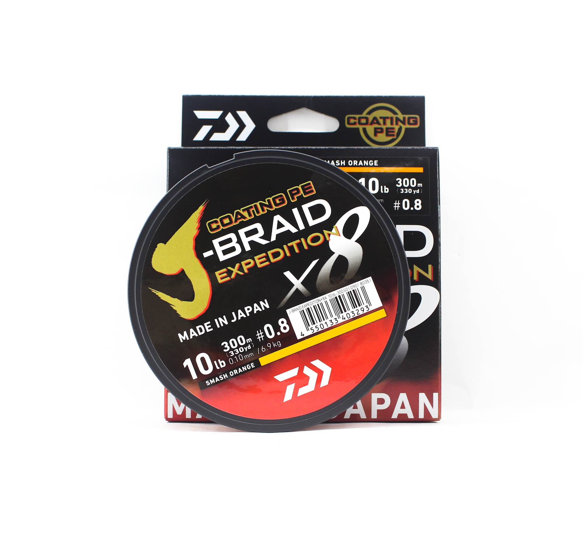 Daiwa P.E Line J Braid Expedition X8 300m 10lb Smash Orange (3293)