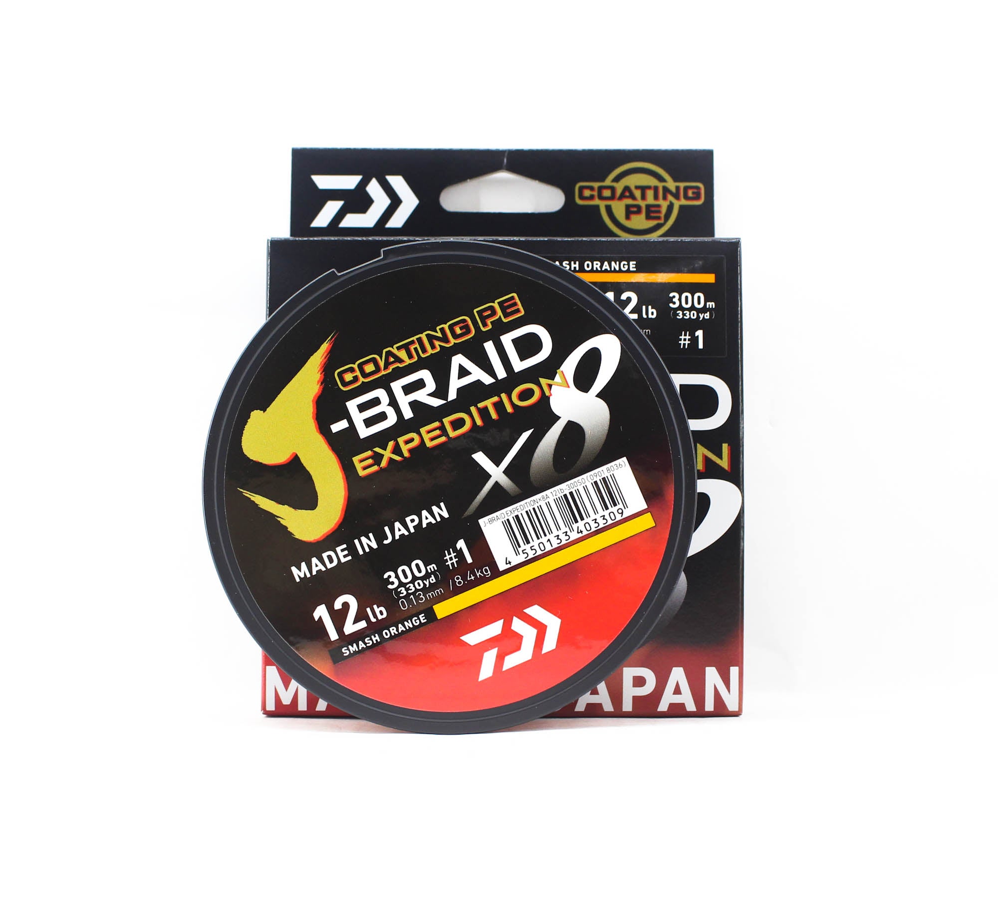 Daiwa P.E Line J Braid Expedition X8 300m 12lb Smash Orange (3309)