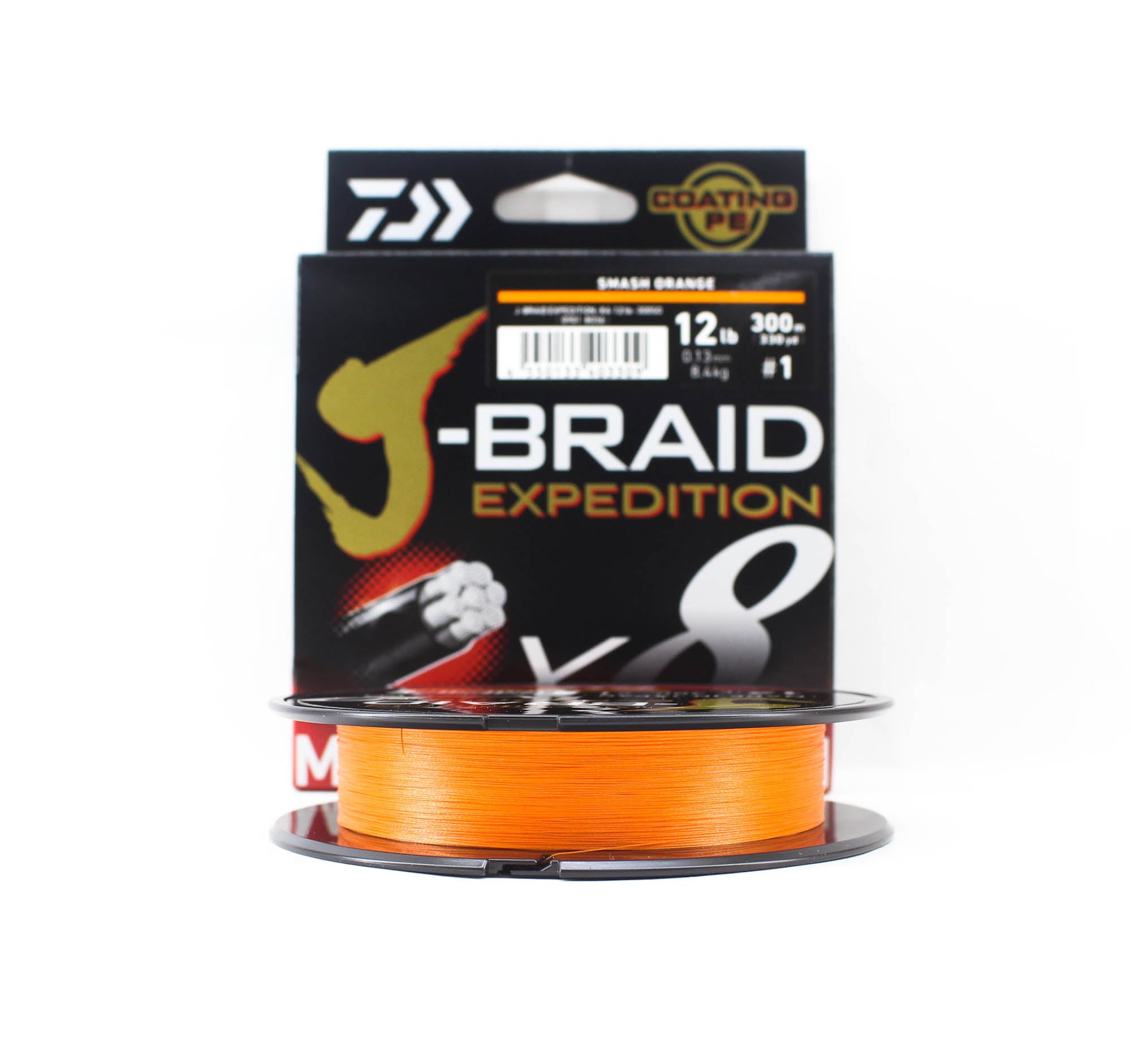 Daiwa P.E Line J Braid Expedition X8 300m 12lb Smash Orange (3309)