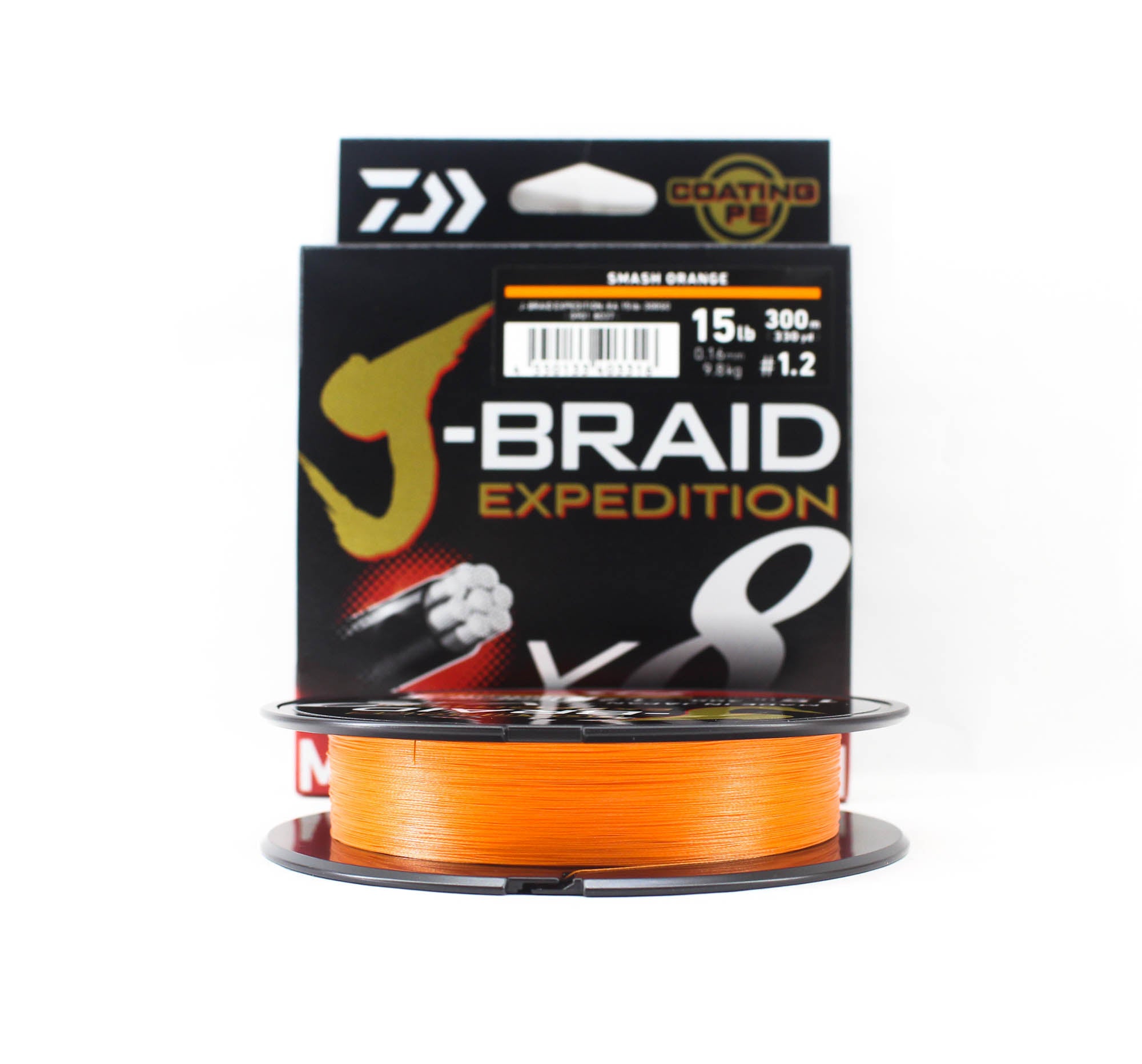 Daiwa P.E Line J Braid Expedition X8 300m 15lb Smash Orange (3316)