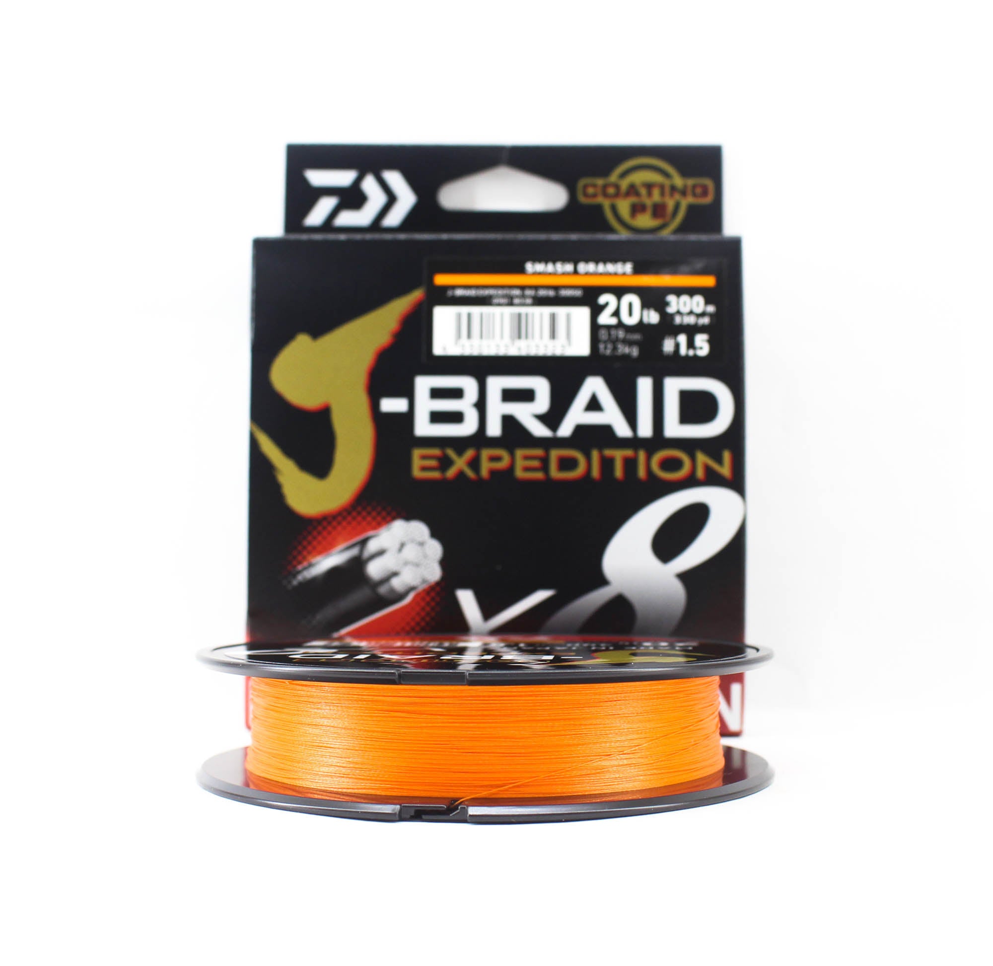 Daiwa P.E Line J Braid Expedition X8 300m 20lb Smash Orange (3323)