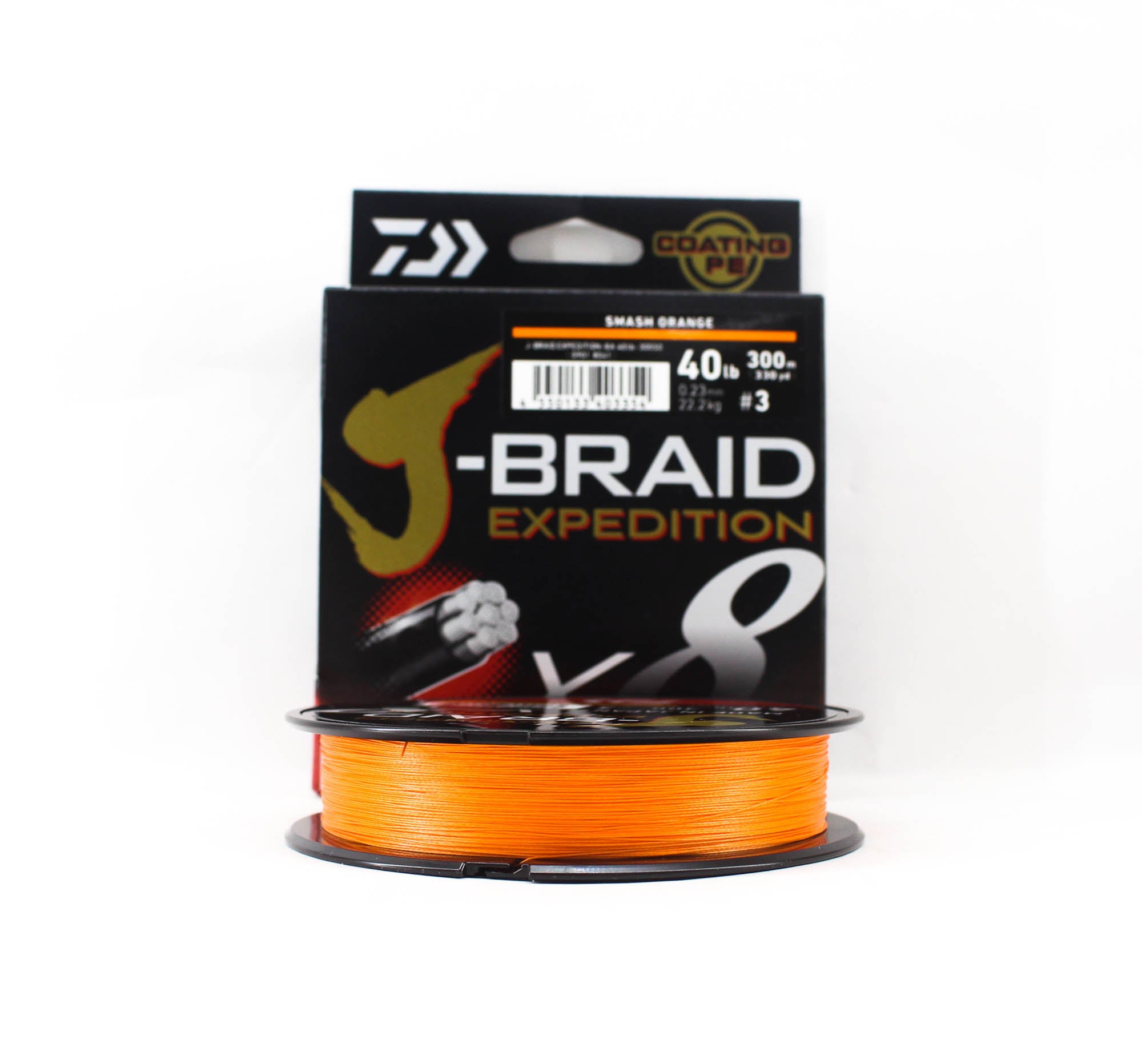 Daiwa P.E Line J Braid Expedition X8 300m 40lb Smash Orange (3354)