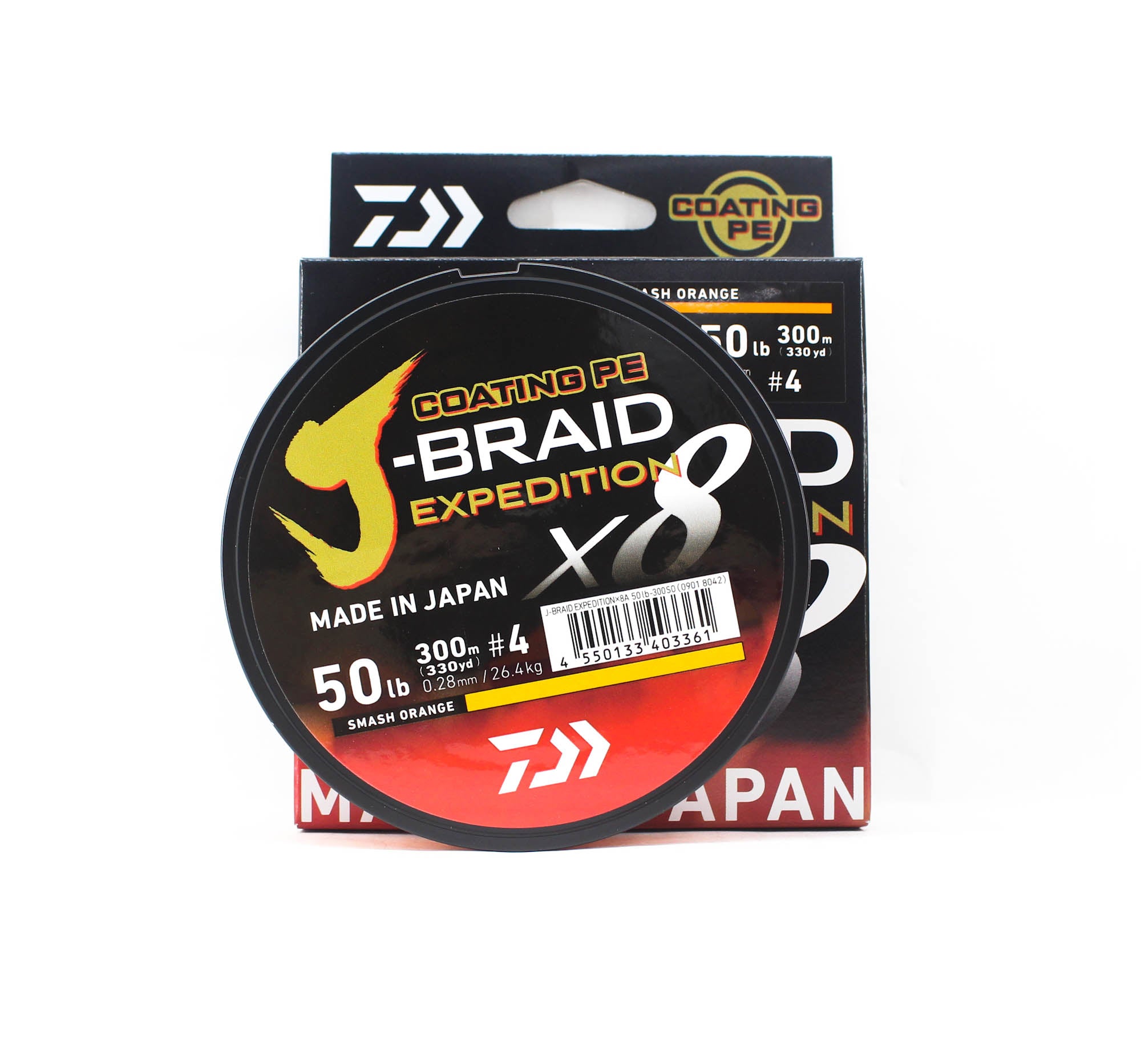 Daiwa P.E Line J Braid Expedition X8 300m 50lb Smash Orange (3361)