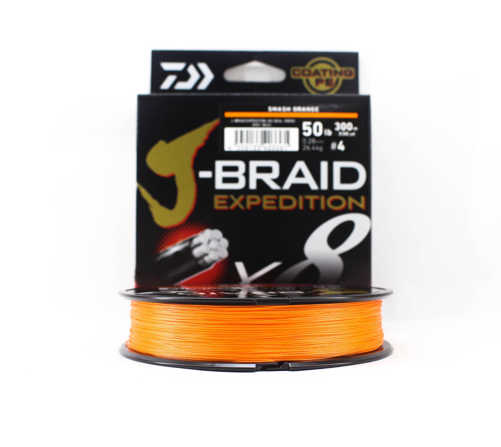 Daiwa P.E Line J Braid Expedition X8 300m 50lb Smash Orange (3361)