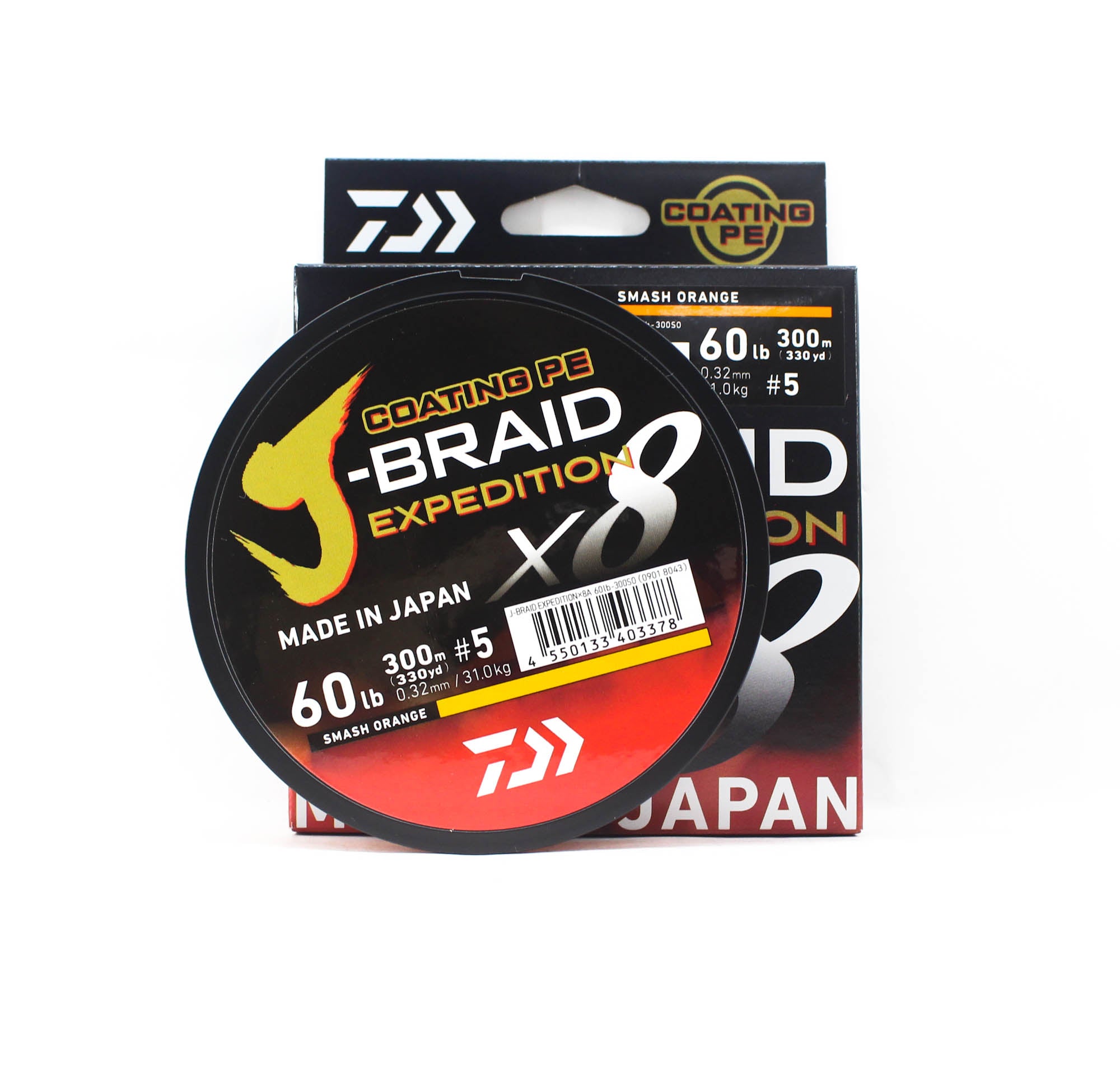 Daiwa P.E Line J Braid Expedition X8 300m 60lb Smash Orange (3378)
