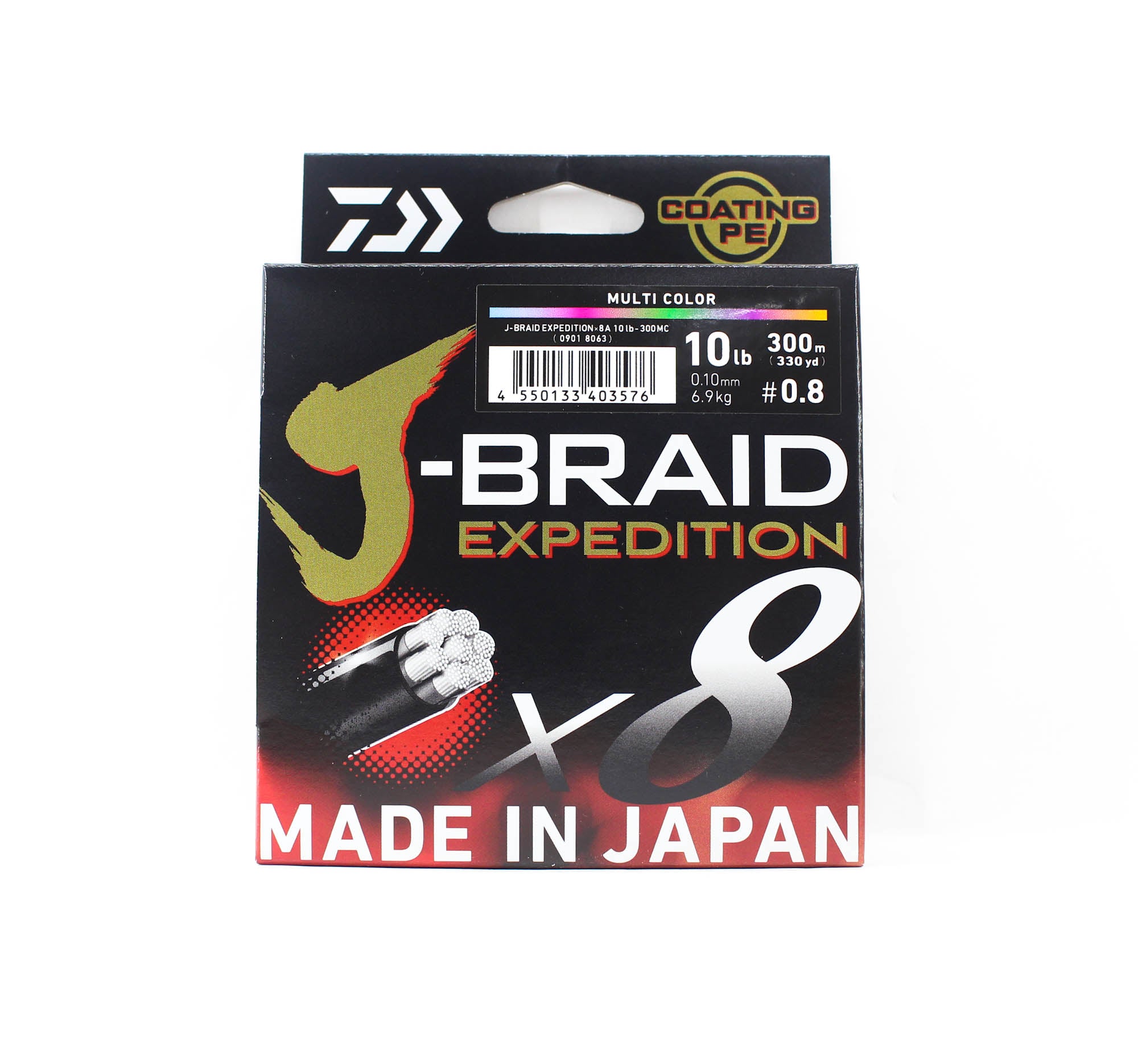Daiwa P.E Line J Braid Expedition X8 300m 10lb Multi (3576)