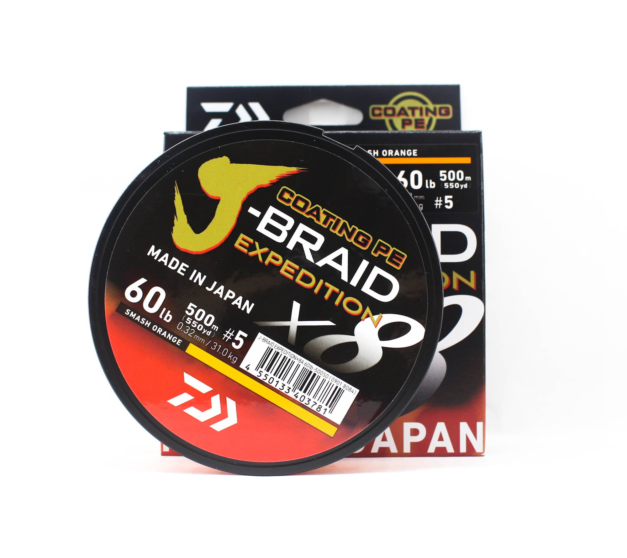 Daiwa P.E Line J Braid Expedition X8 500m 60lb Smash Orange (3781)