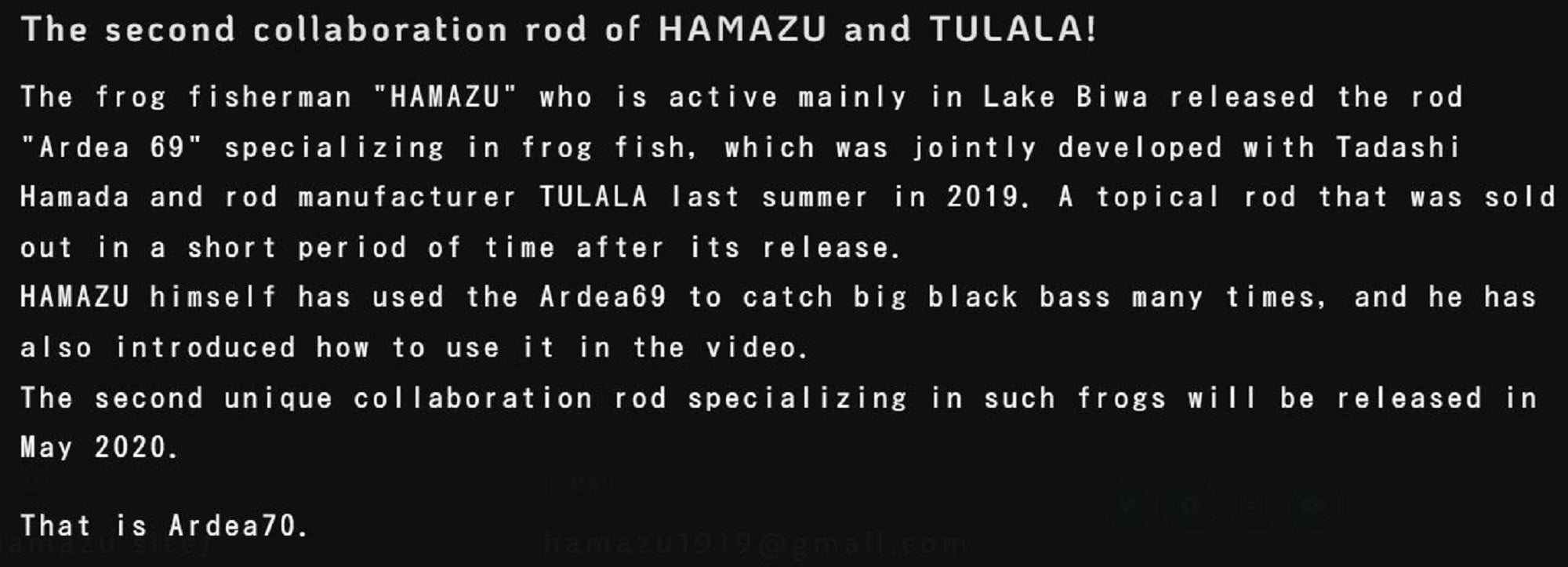 Tulala Rod Baitcast Hamazu Ardea 70 (3755)