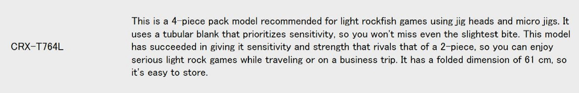 Major Craft Crostage Series Spinning Rod CRX-T764L (1931)