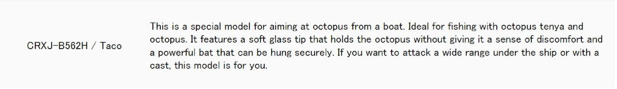 Major Craft Crostage Series Baitcast Rod CRXJ B562H Taco (2877)