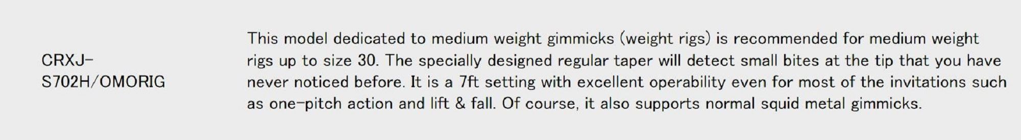 Major Craft Crostage Series Spinning Rod CRXJ S702H OMORIG (3690)