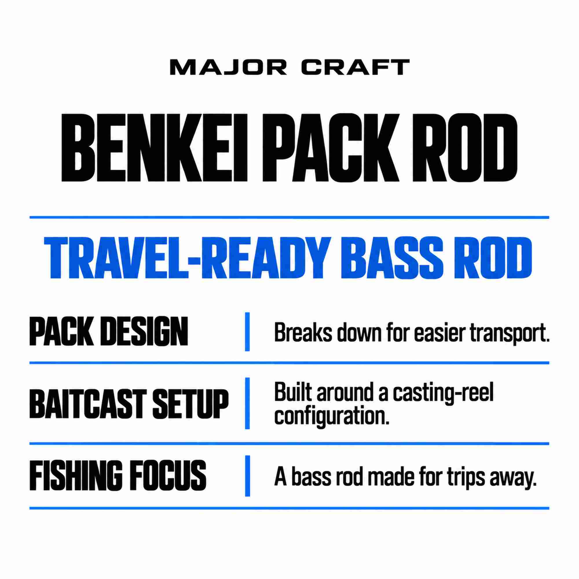 Major Craft Benkei Series Baitcast Rod BIC-704H (7728)