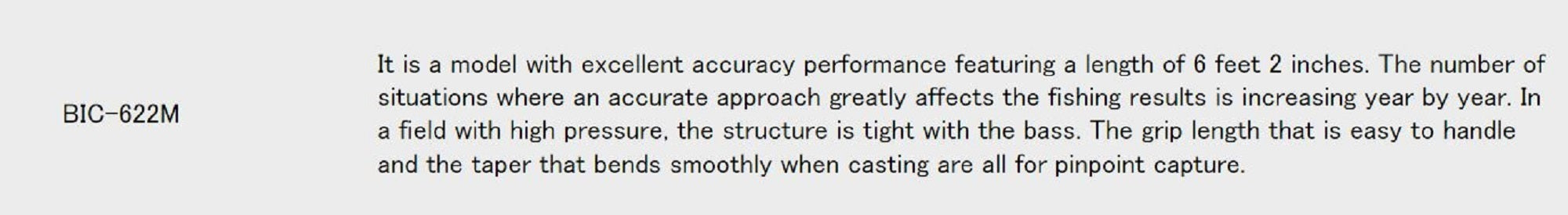 Major Craft Benkei Series Baitcast Rod BIC 622 M (8107)