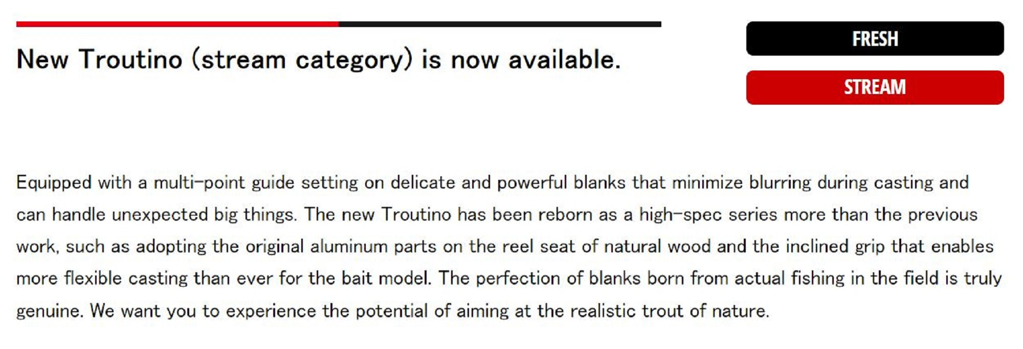 Major Craft Troutino Stream Series Spinning Rod TTS 782 M (8497)