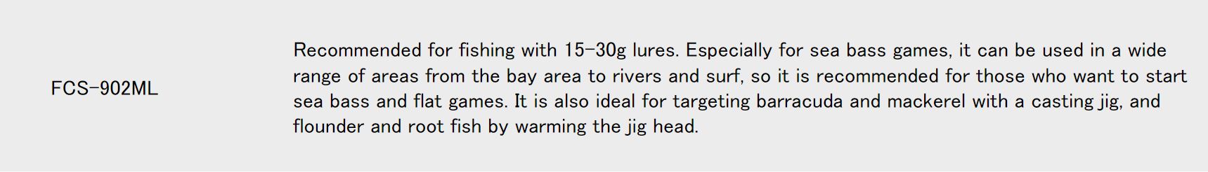 Major Craft First Cast Series Spinning Rod FCS 902 ML (8695)