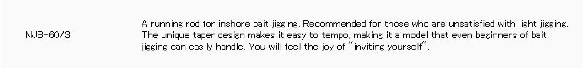 Sale Major Craft NP Jack Series Baitcast Rod NJB 60/3 (0506)