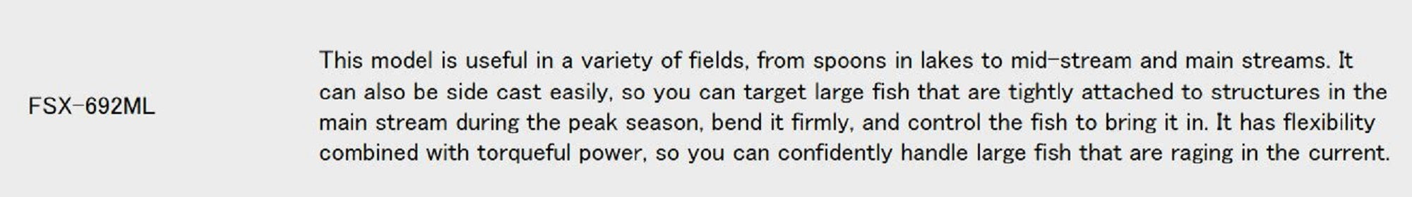 Major Craft Fine Tail Series Spinning Rod FSX 692ML (1787)