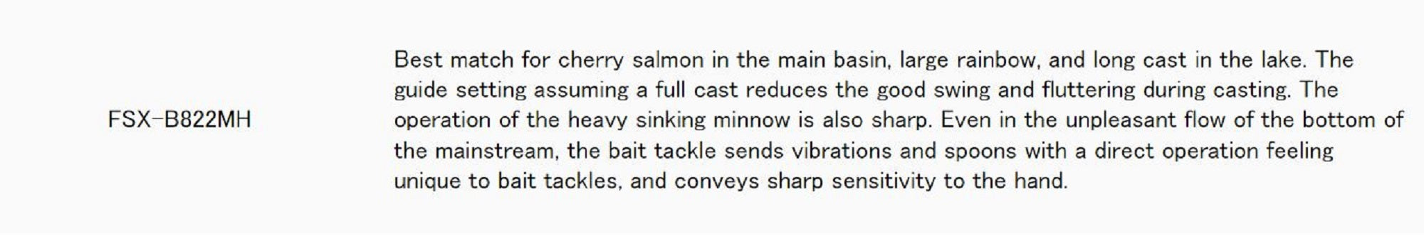 Major Craft Fine Tail Series Baitcast Rod FSX B822 MH (1893)